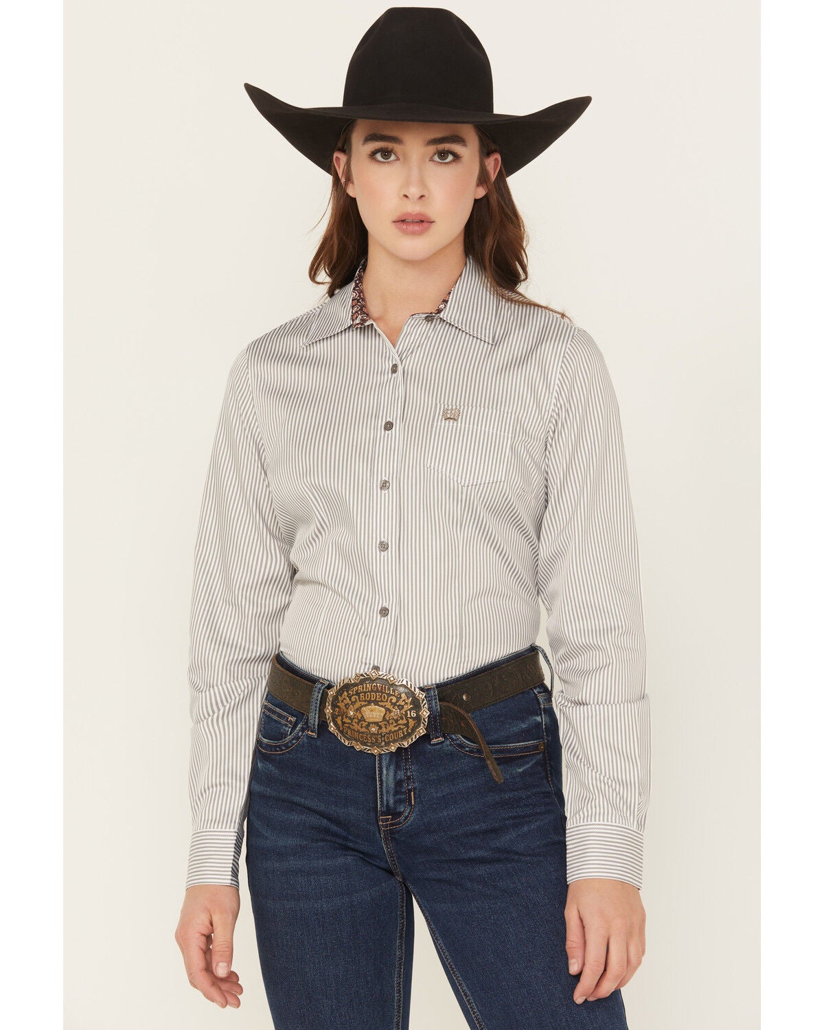 Women's Cinch Striped Long Sleeve Button-Down Western Shirt