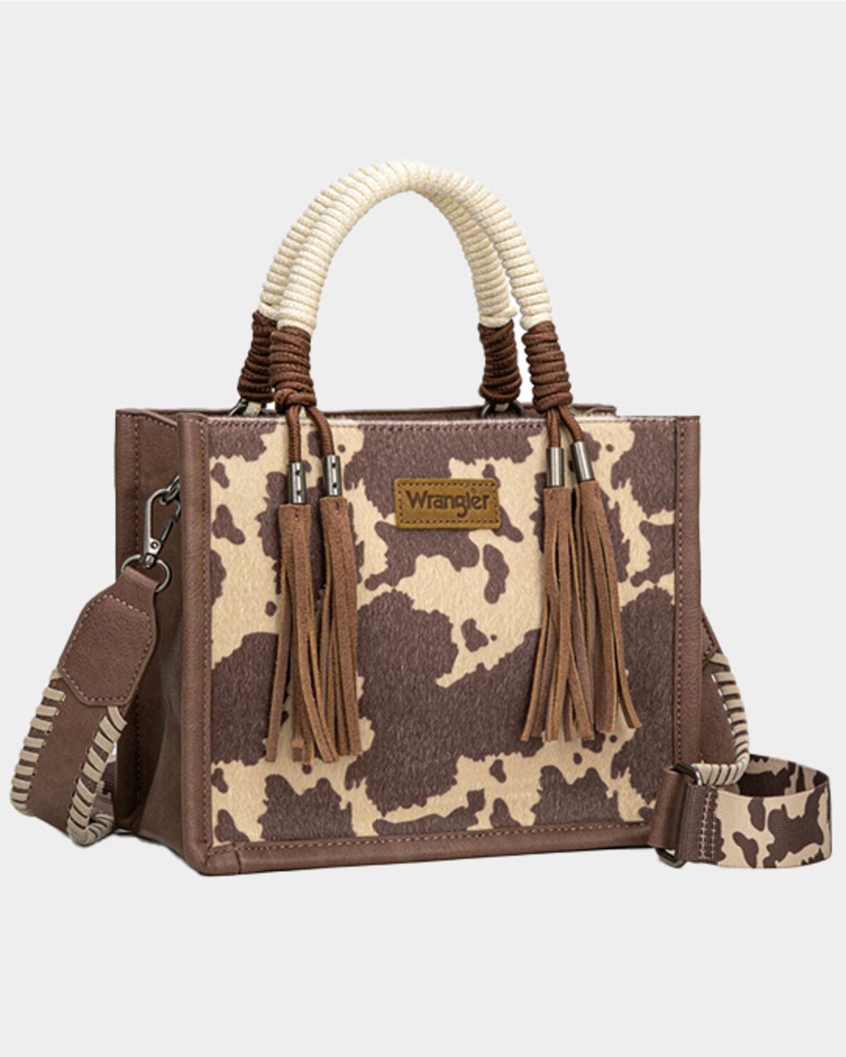 Women's Wrangler Cow Print Crossbody Tote