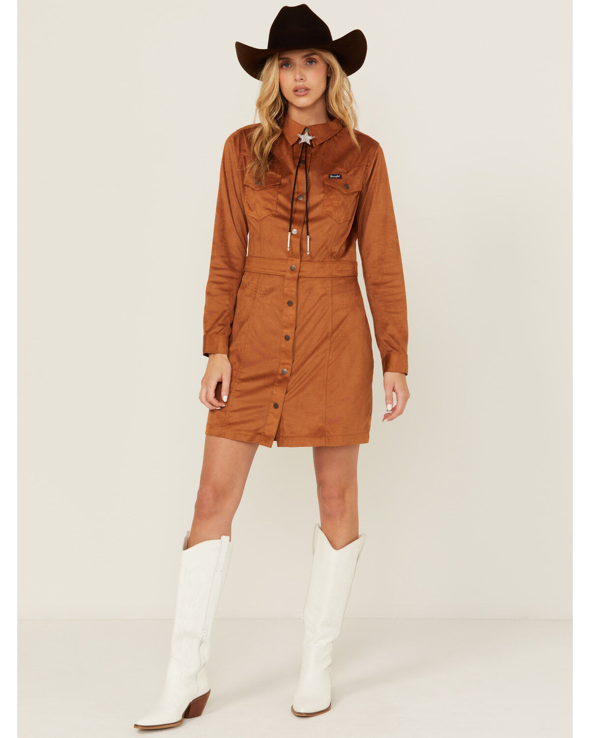 Women's Wrangler Retro Suede Long Sleeve Mini Dress