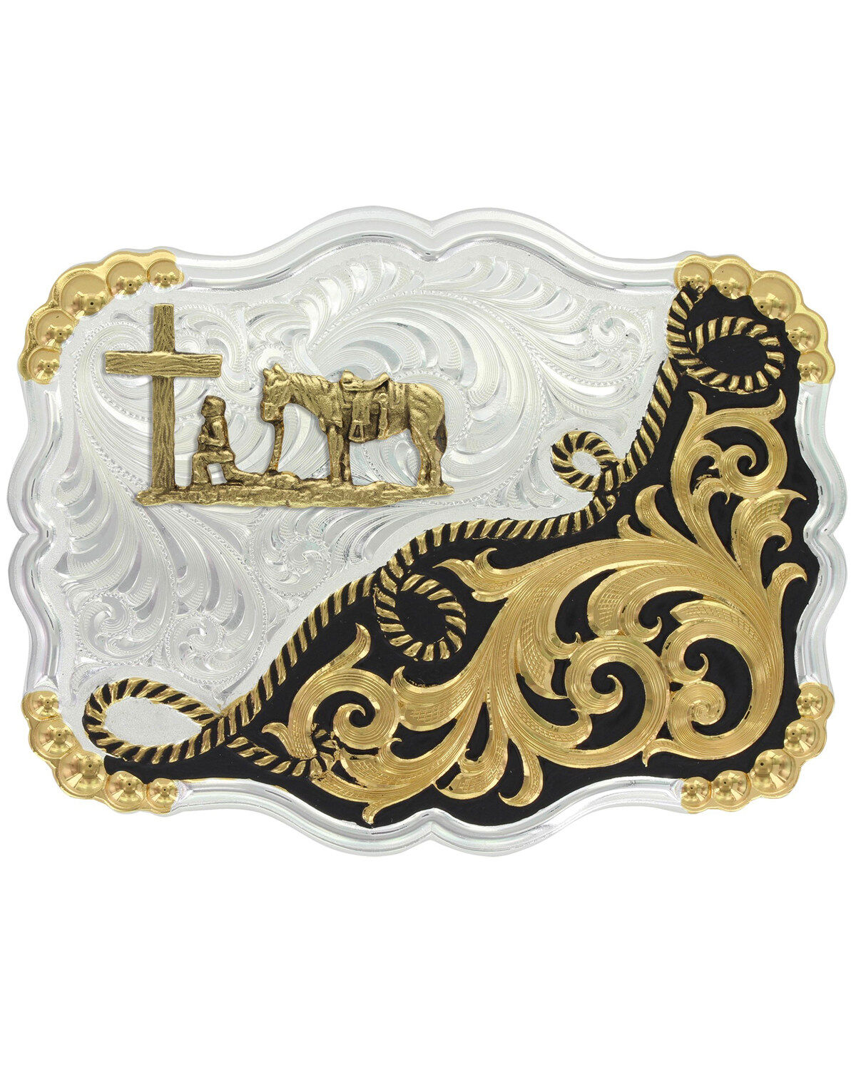 Men's Montana Silversmiths Two Tone Half-n-Half Buckle