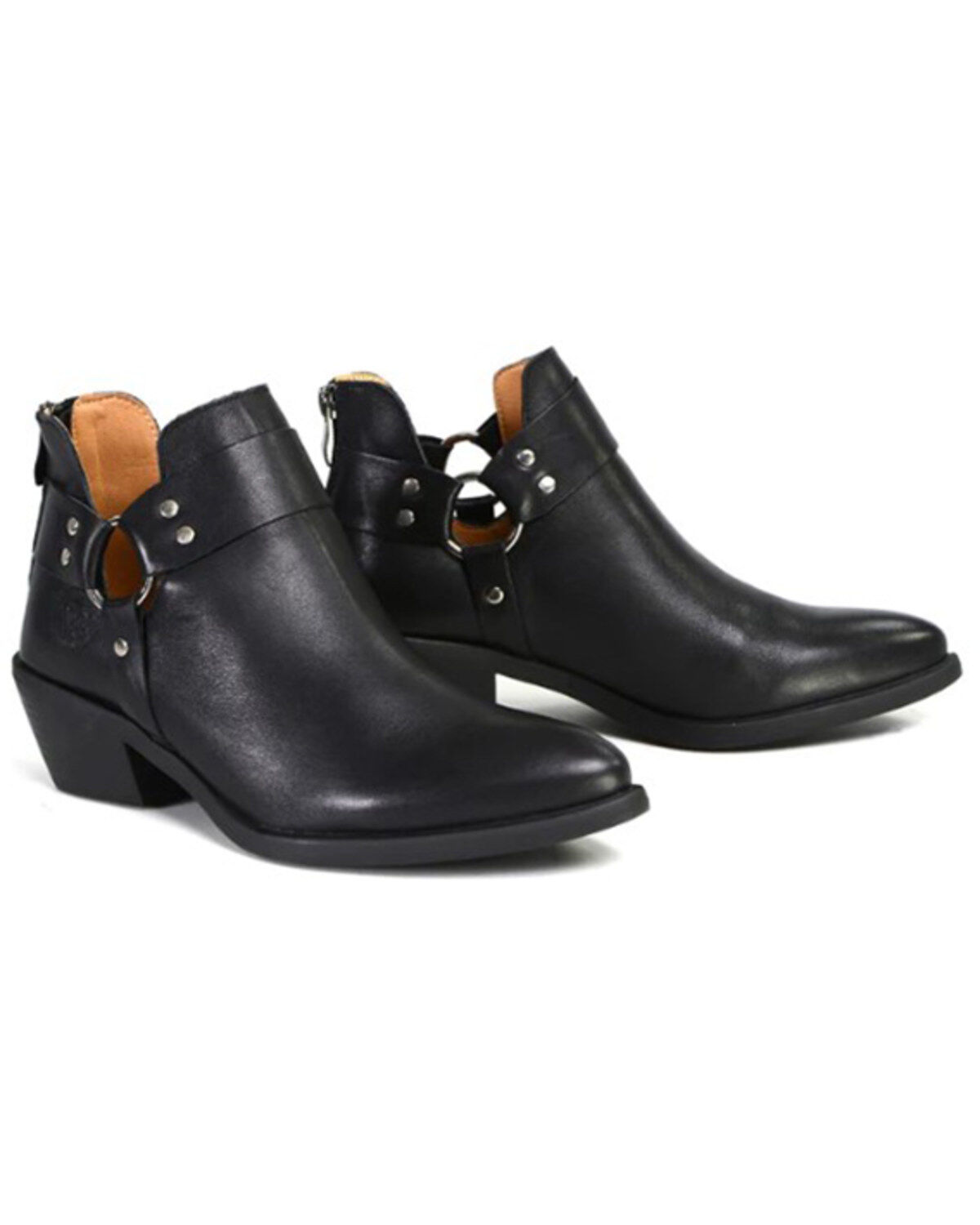 Women's Milwaukee Leather Leather Harness Ring Boots - Medium Toe