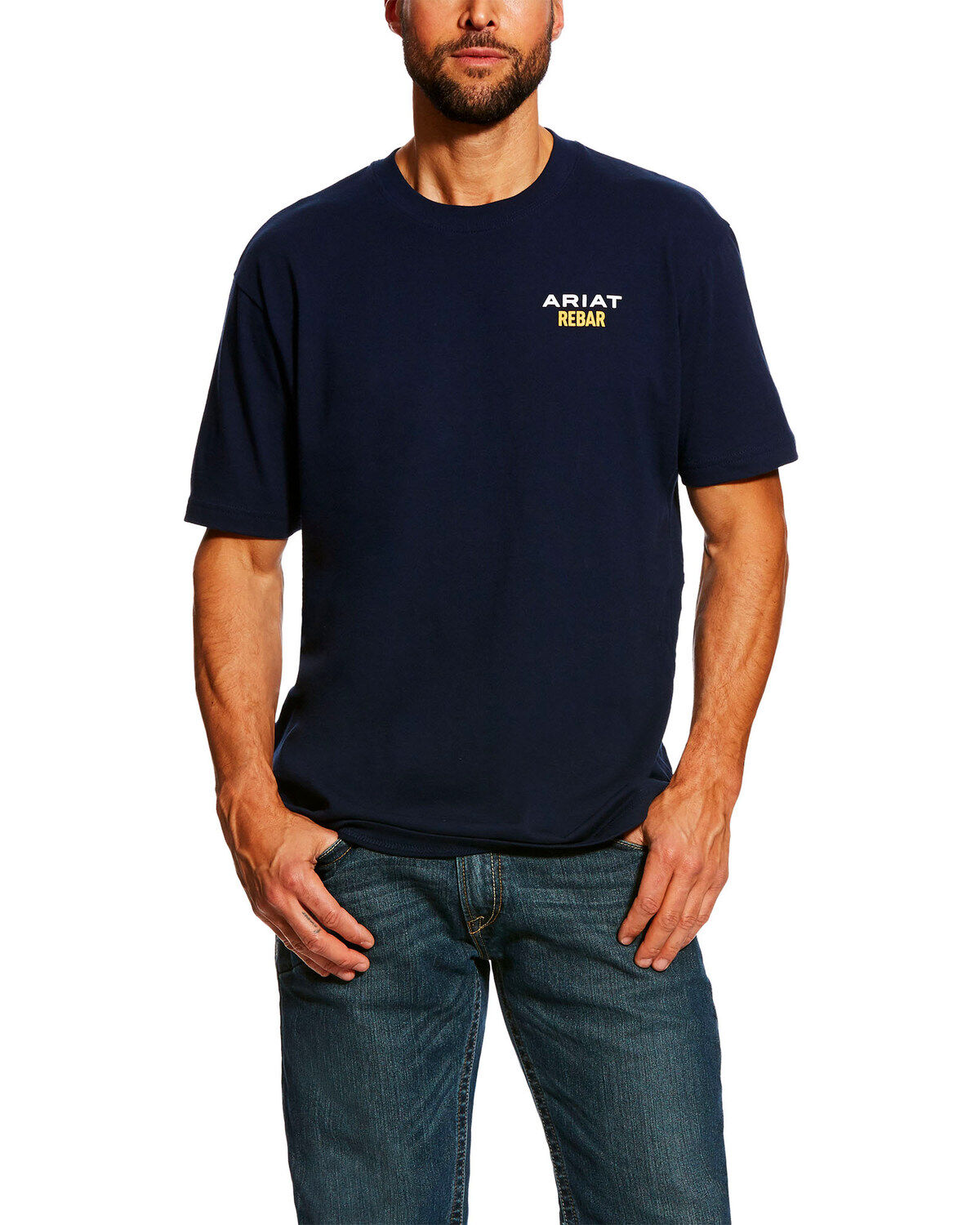 Men's Ariat Rebar Cotton Strong Short Sleeve Logo Crew Work T-Shirt