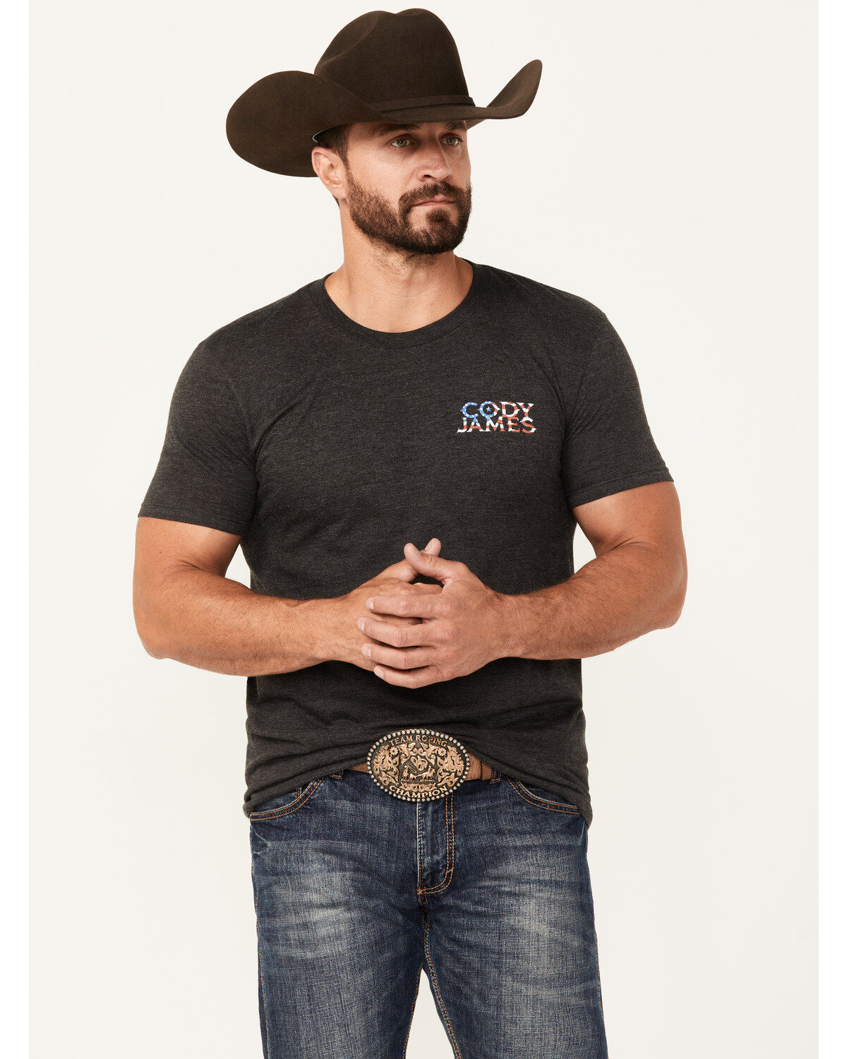 Men's Cody James Bull Skull Scratch Short Sleeve Graphic T-Shirt