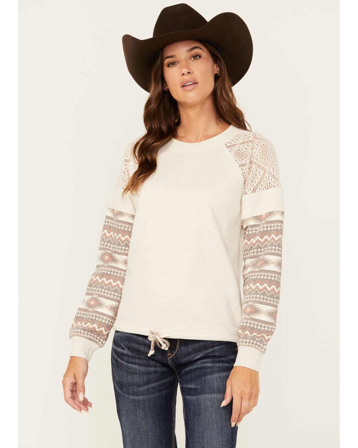 Women's Shyanne Wanda Fleece Mix Pullover Sweatshirt