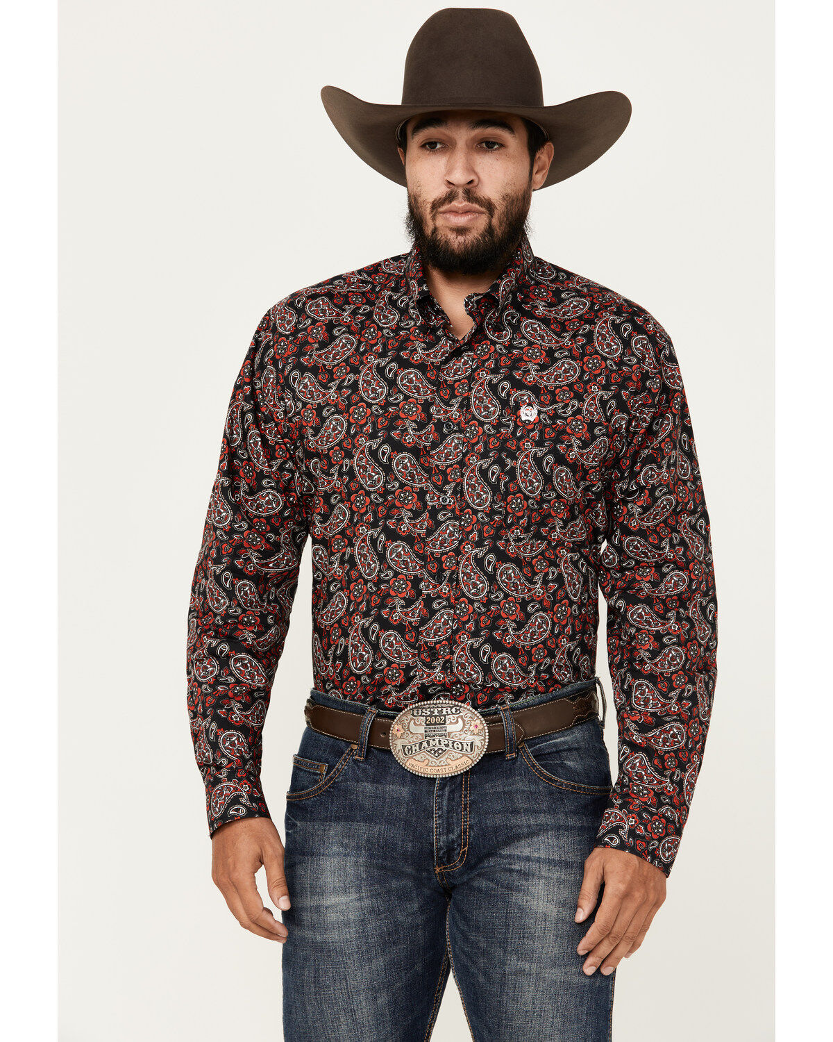 Men's Cinch Paisley Print Long Sleeve Button-Down Western Shirt