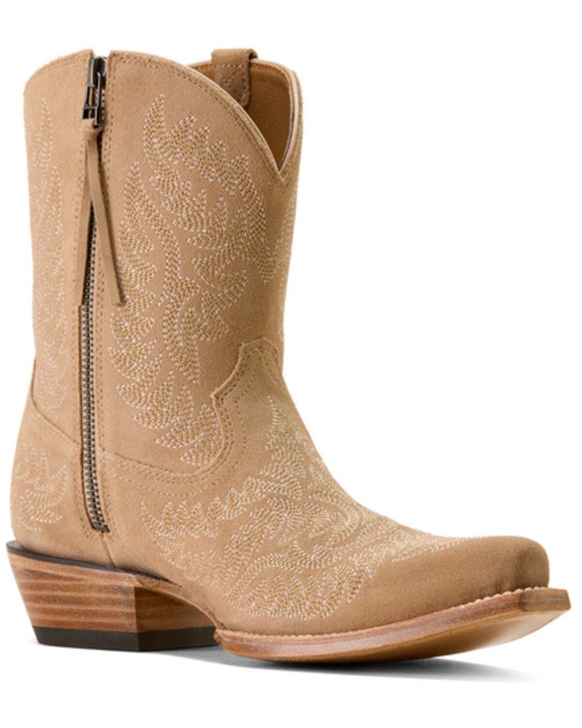 Women's Ariat Cate Suede Short Western Boots - Snip Toe