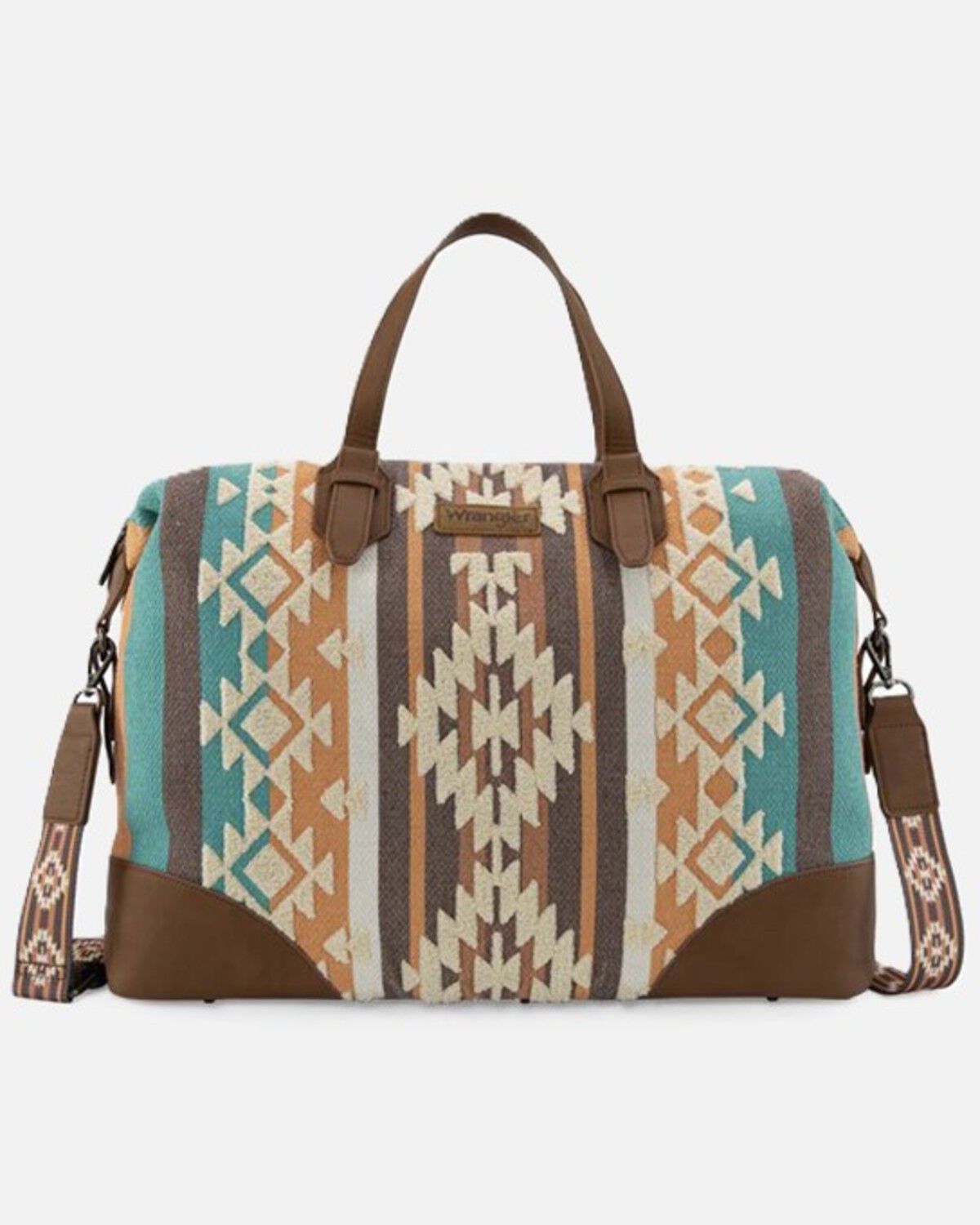 Women's Wrangler Sherpa Southwestern Print Canvas Duffle Bag