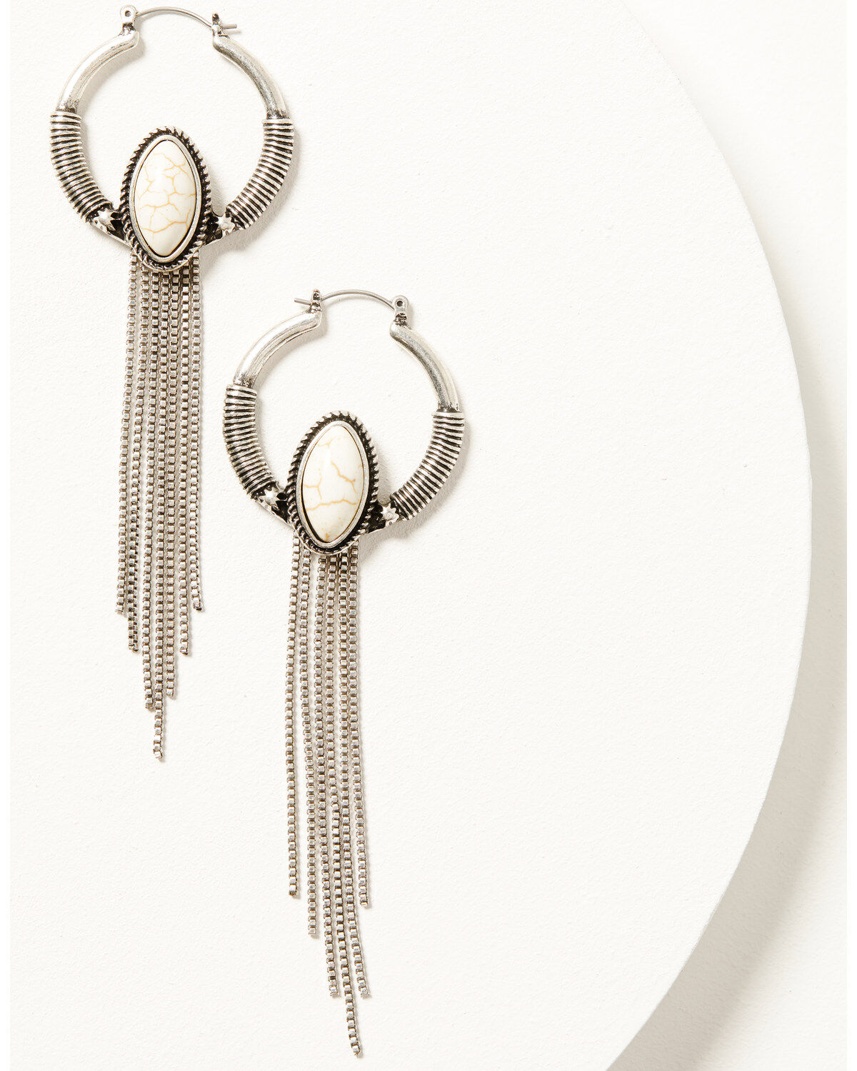 Women's Shyanne Hoop Chain Fringe Earrings
