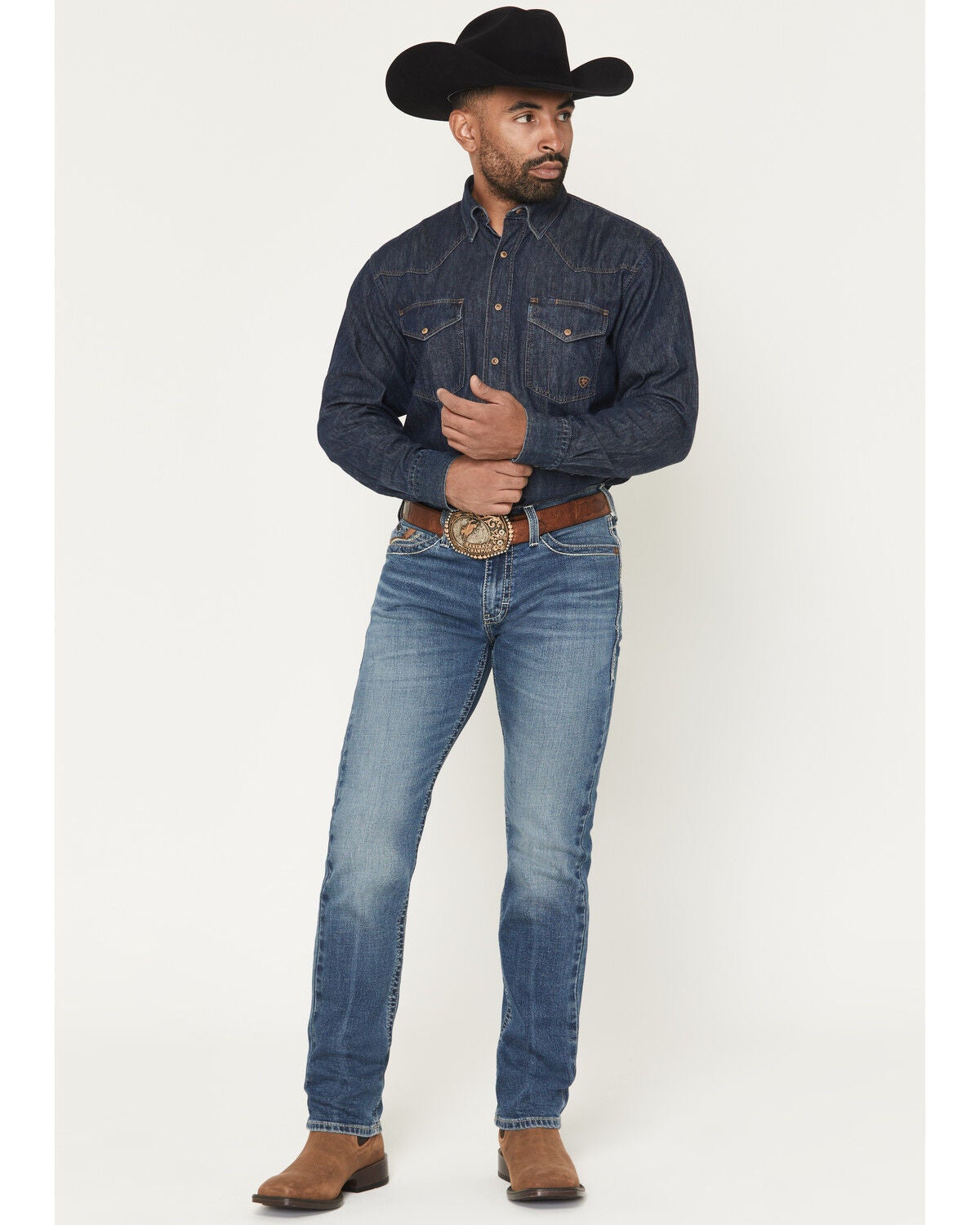 Men's Ariat M8 Zane Medium Wash Modern Slim Stretch Denim Jeans