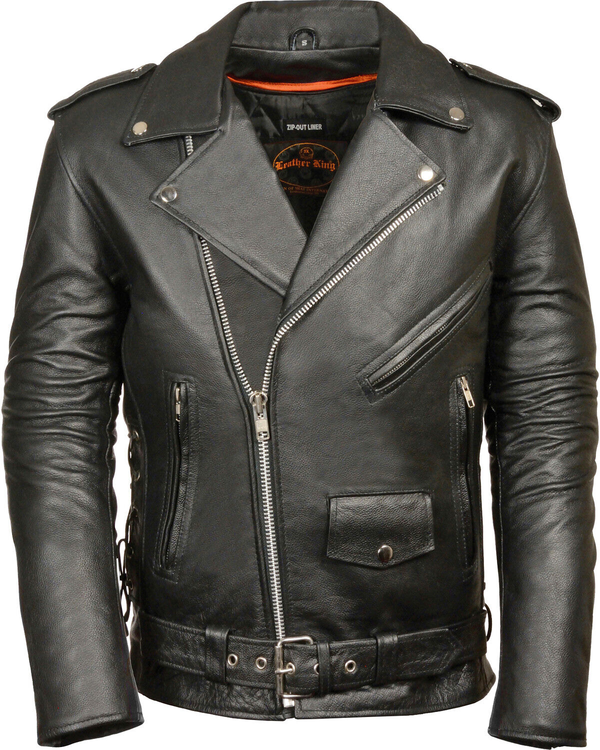 Men's Milwaukee Leather Classic Side Lace Police Style Motorcycle Jack