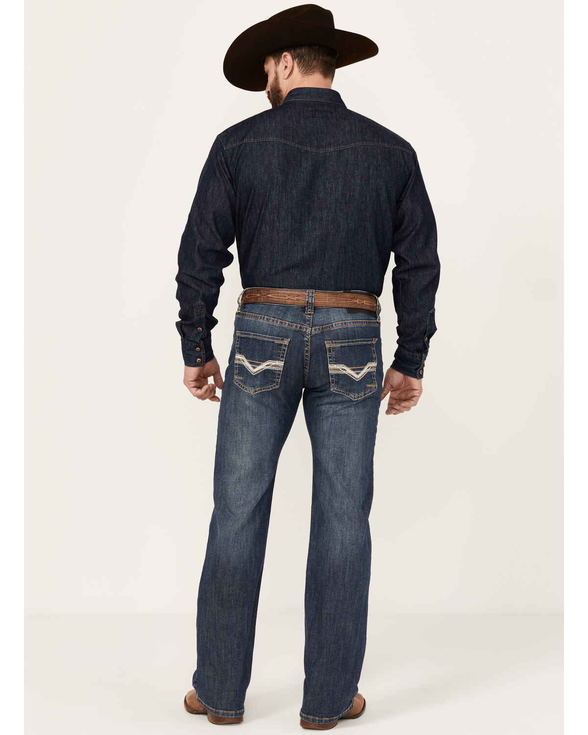 Men's Rock & Roll Denim Medium Wash Pistol Reflex Straight Stretch Den