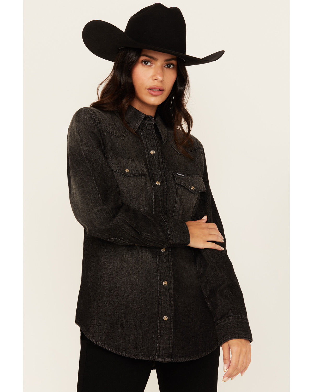 Women's Wrangler Retro Long Sleeve Snap Denim Western Shirt