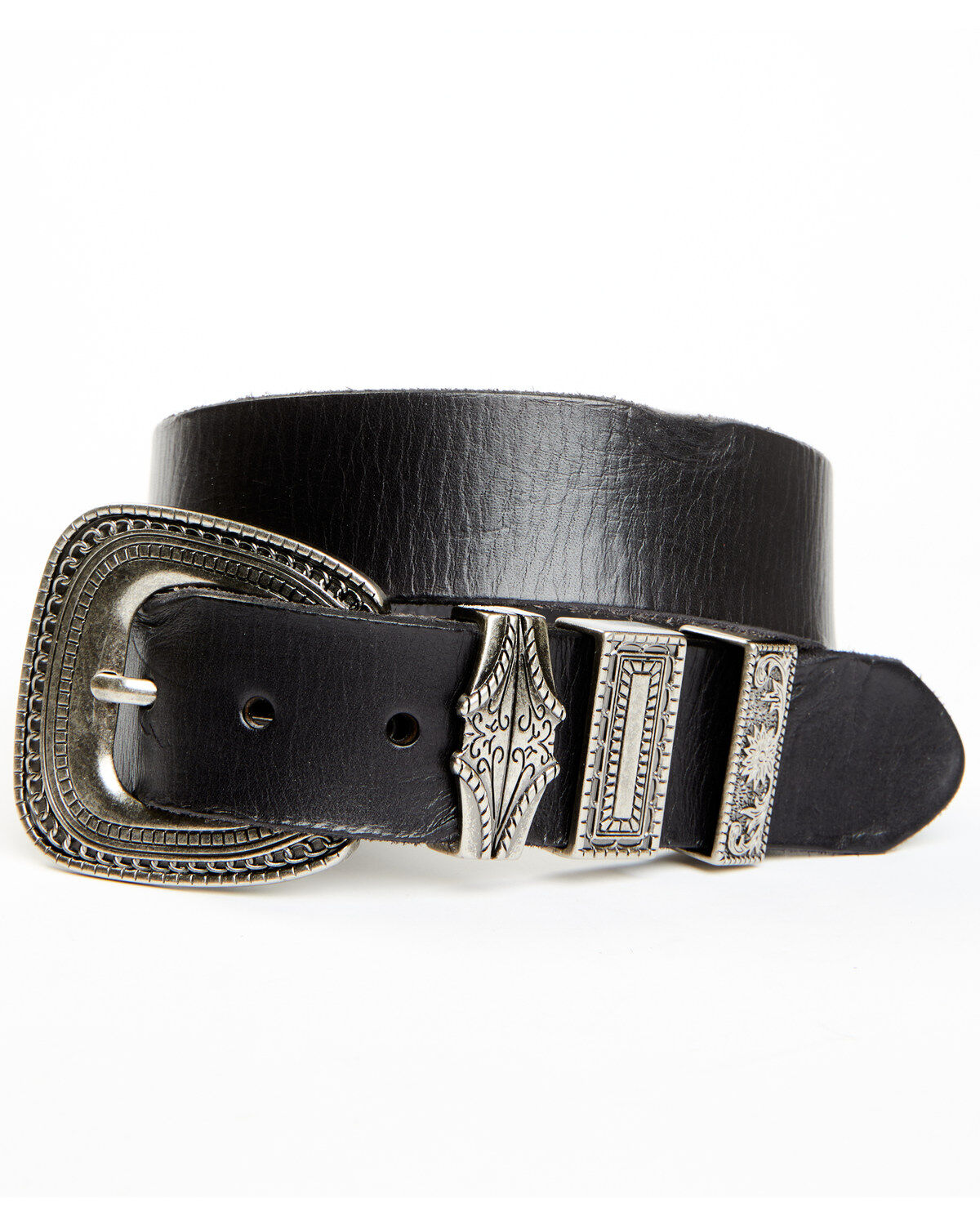 Women's Shyanne Black Triple Keeper Leather Belt