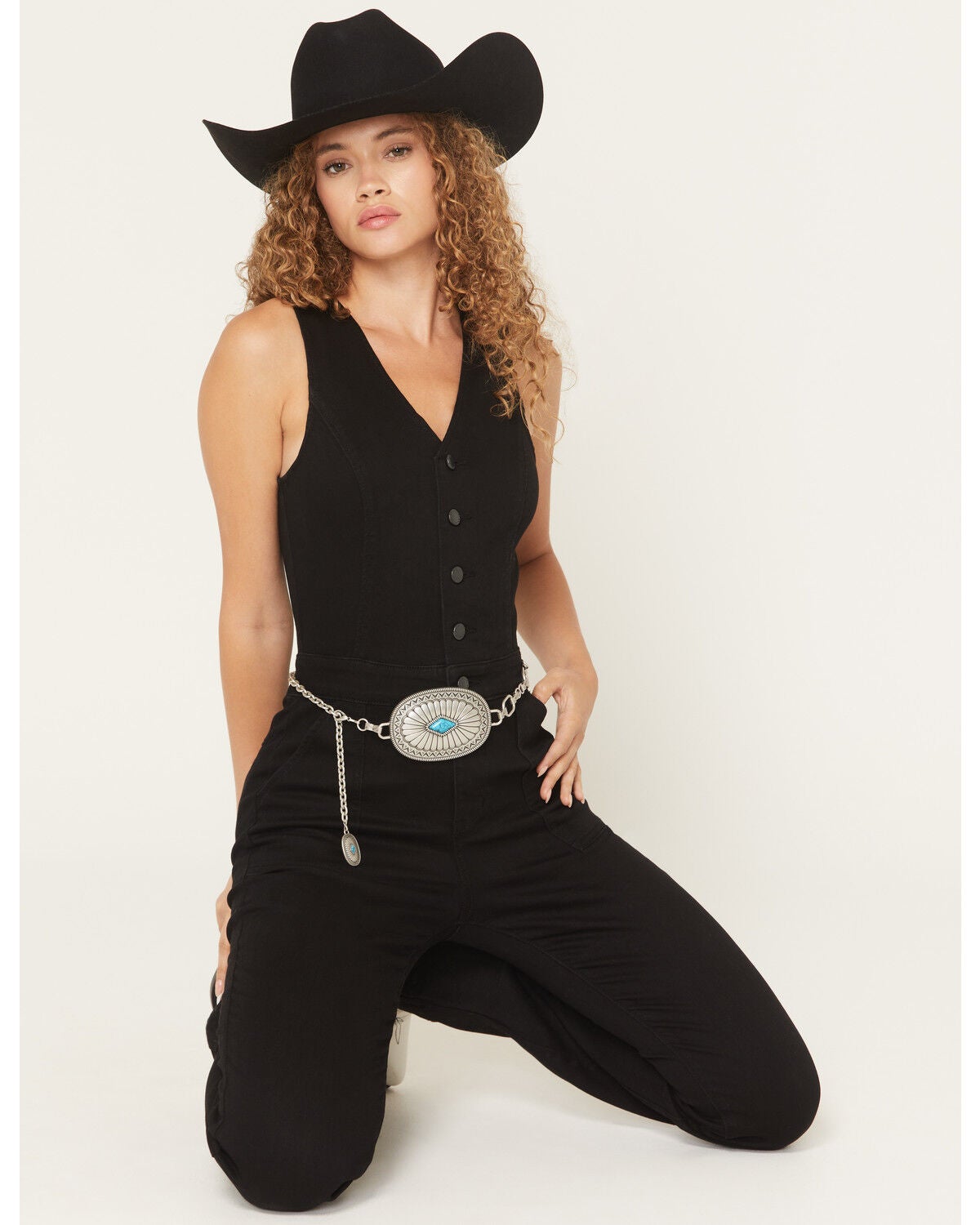 Women's Idyllwind Center Stage Sleeveless Button-Down Stretch Denim Ju