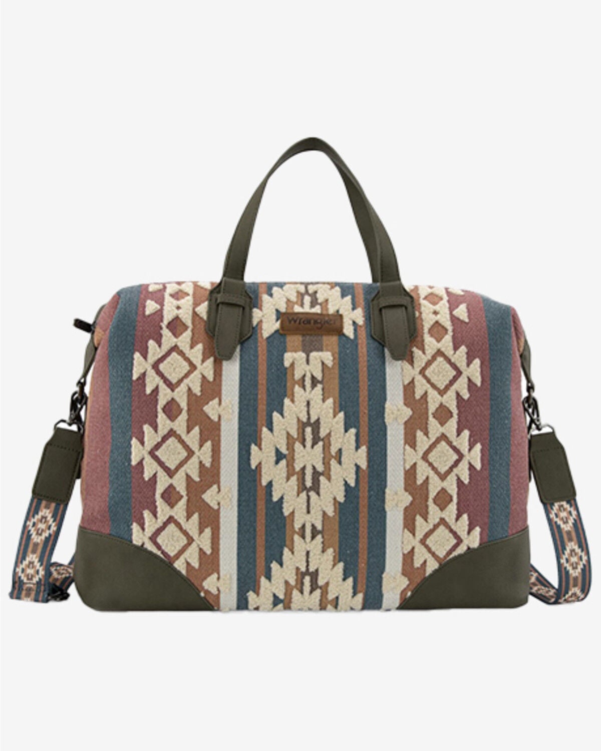 Women's Wrangler Sherpa Southwestern Print Canvas Duffle Bag