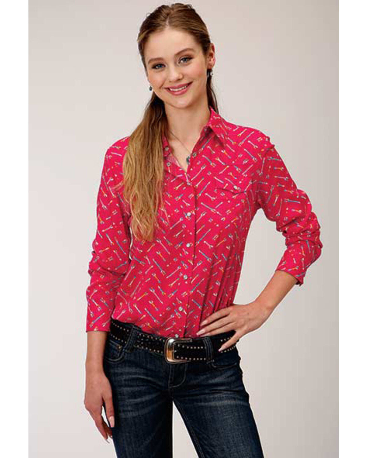 Women's Roper Arrow Print Long Sleeve Snap Western Core Shirt