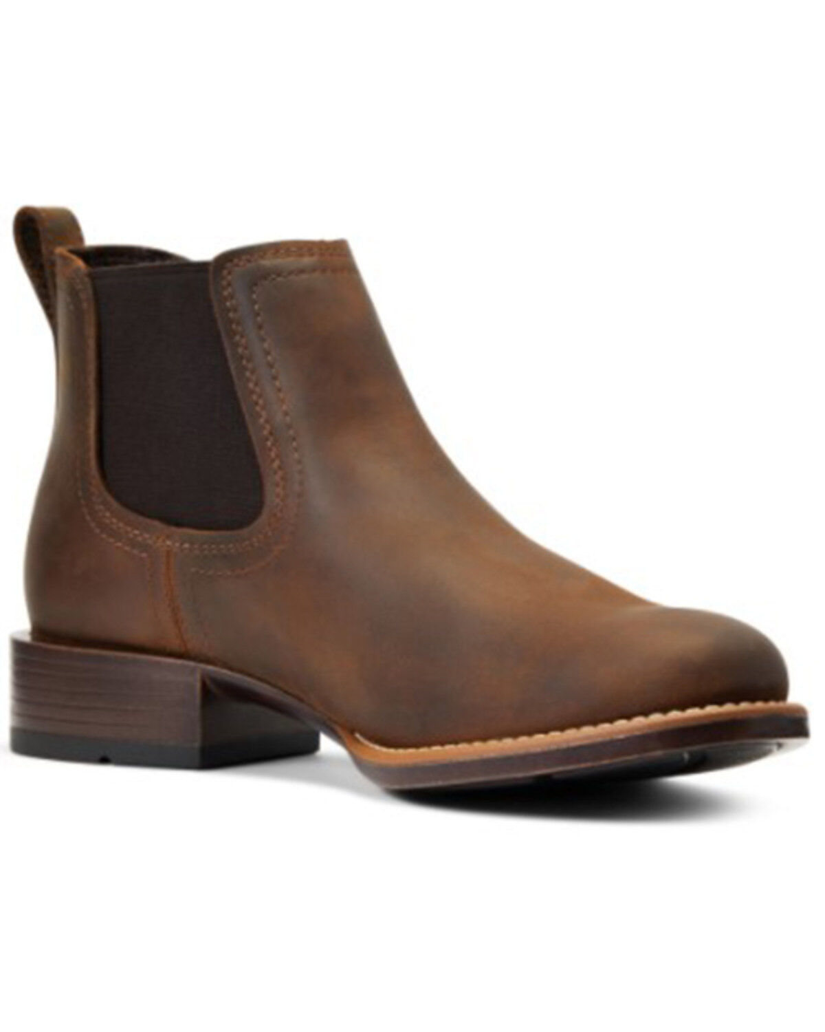 Men's Ariat Booker Distressed Brown Ultra Full-Grain Leather Ankle Boo