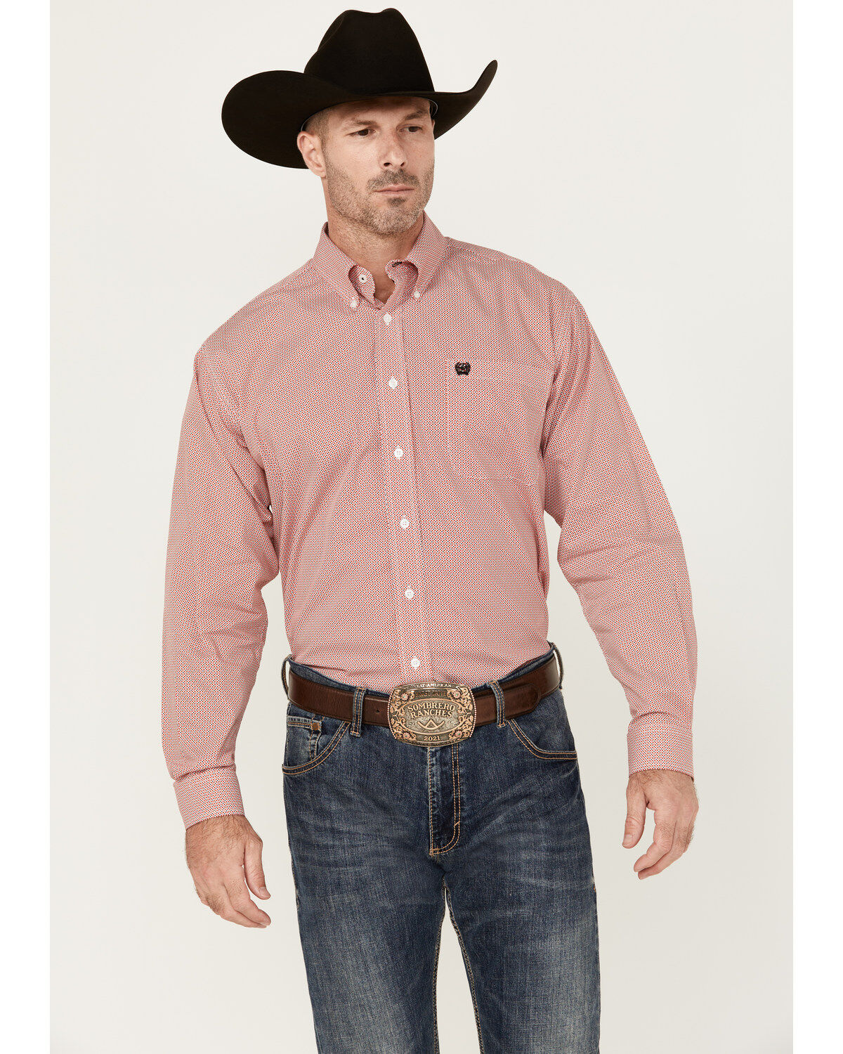 Men's Cinch Geo Print Long Sleeve Button-Down Western Shirt