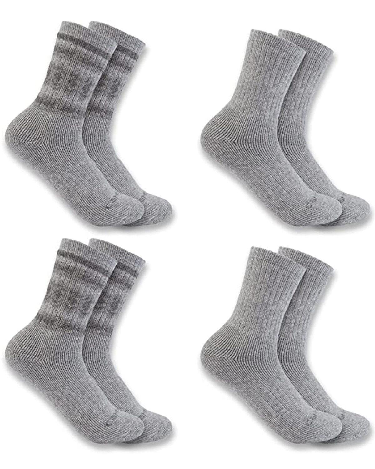 Women's Carhartt Gray 4-pack Heavyweight Synthetic-Wool Blend Crew Soc