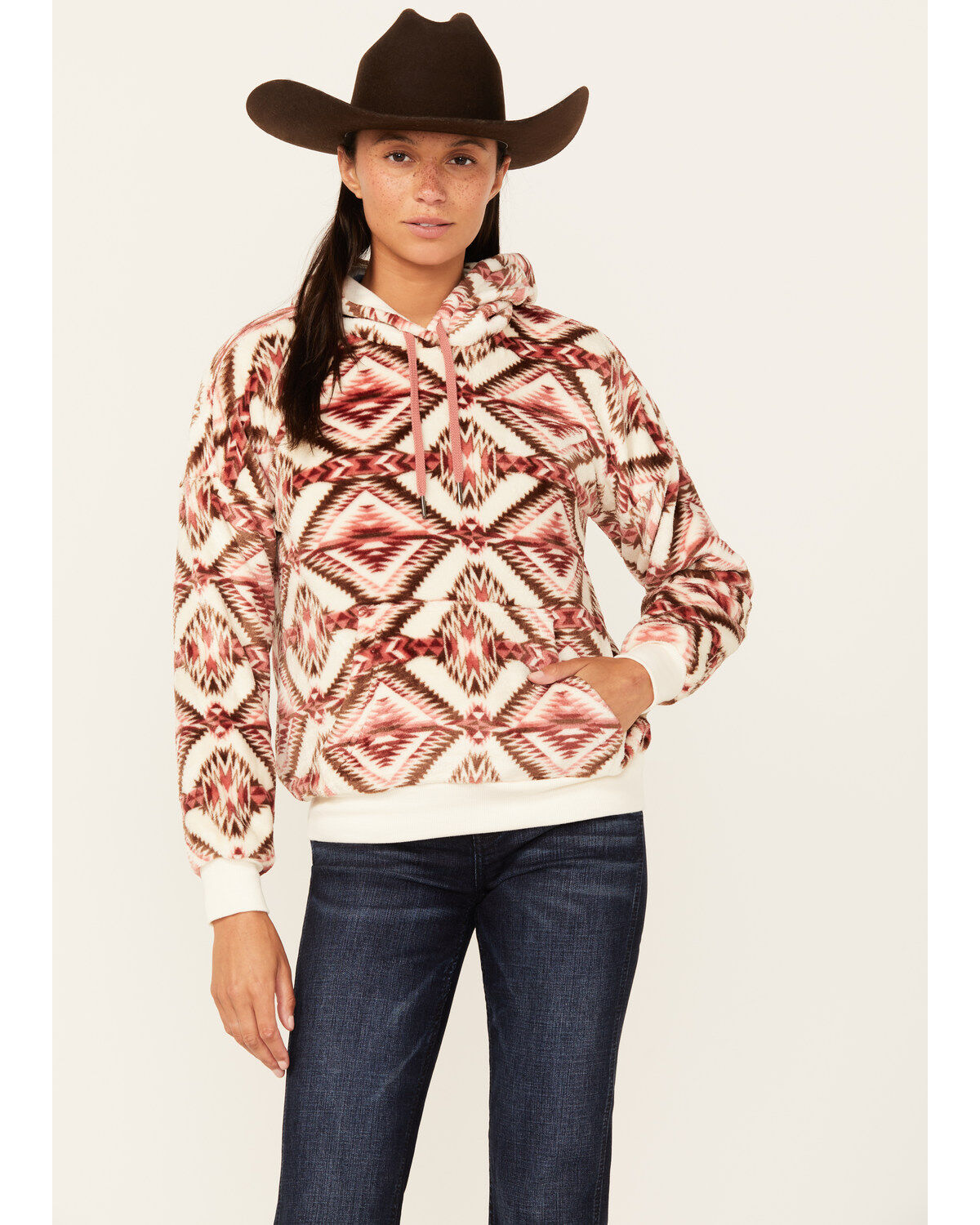 Women's Shyanne Southwestern Print Micro Fleece Hoodie