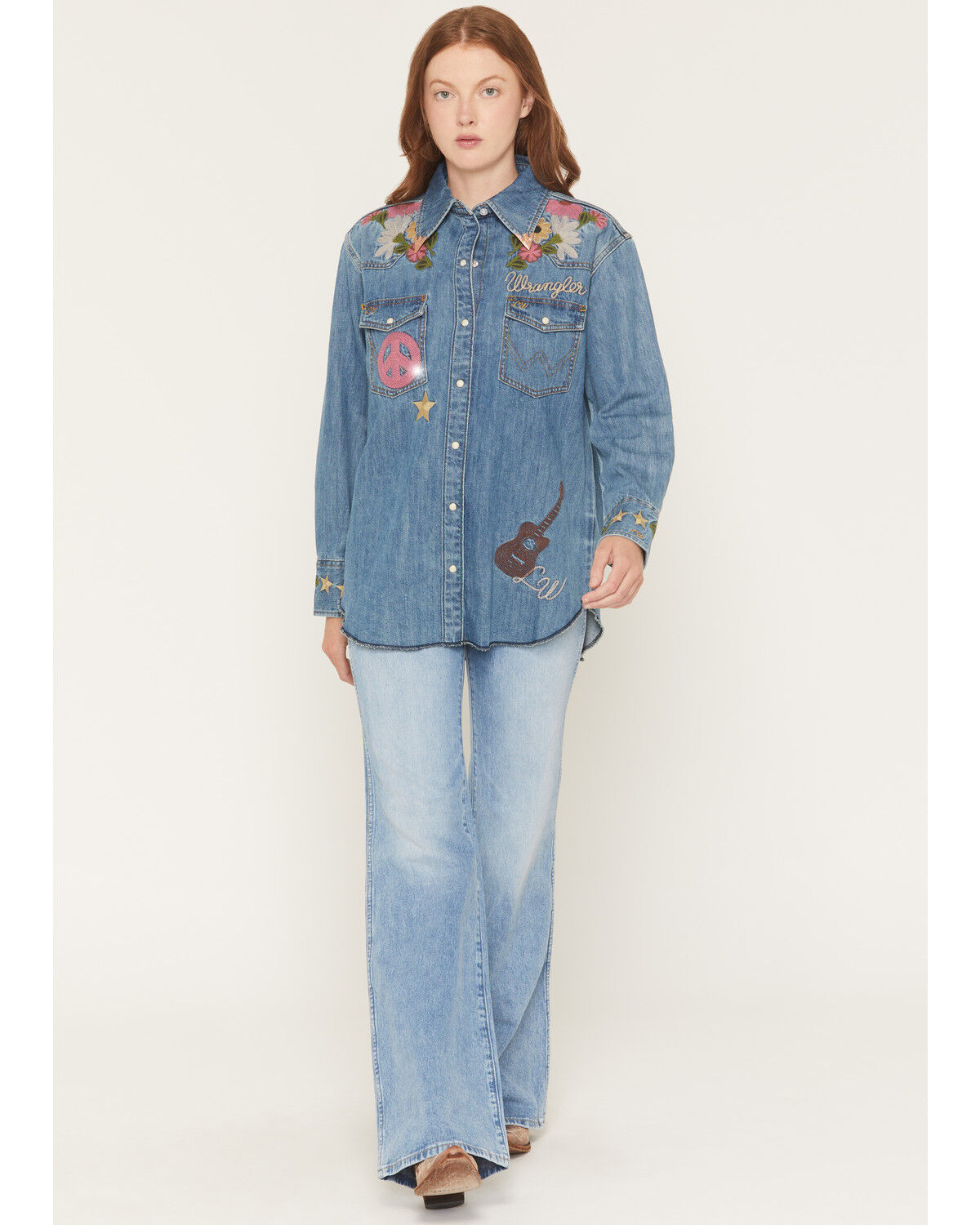 Women's Wrangler 70s Medium Wash High Rise Flare Denim Jeans