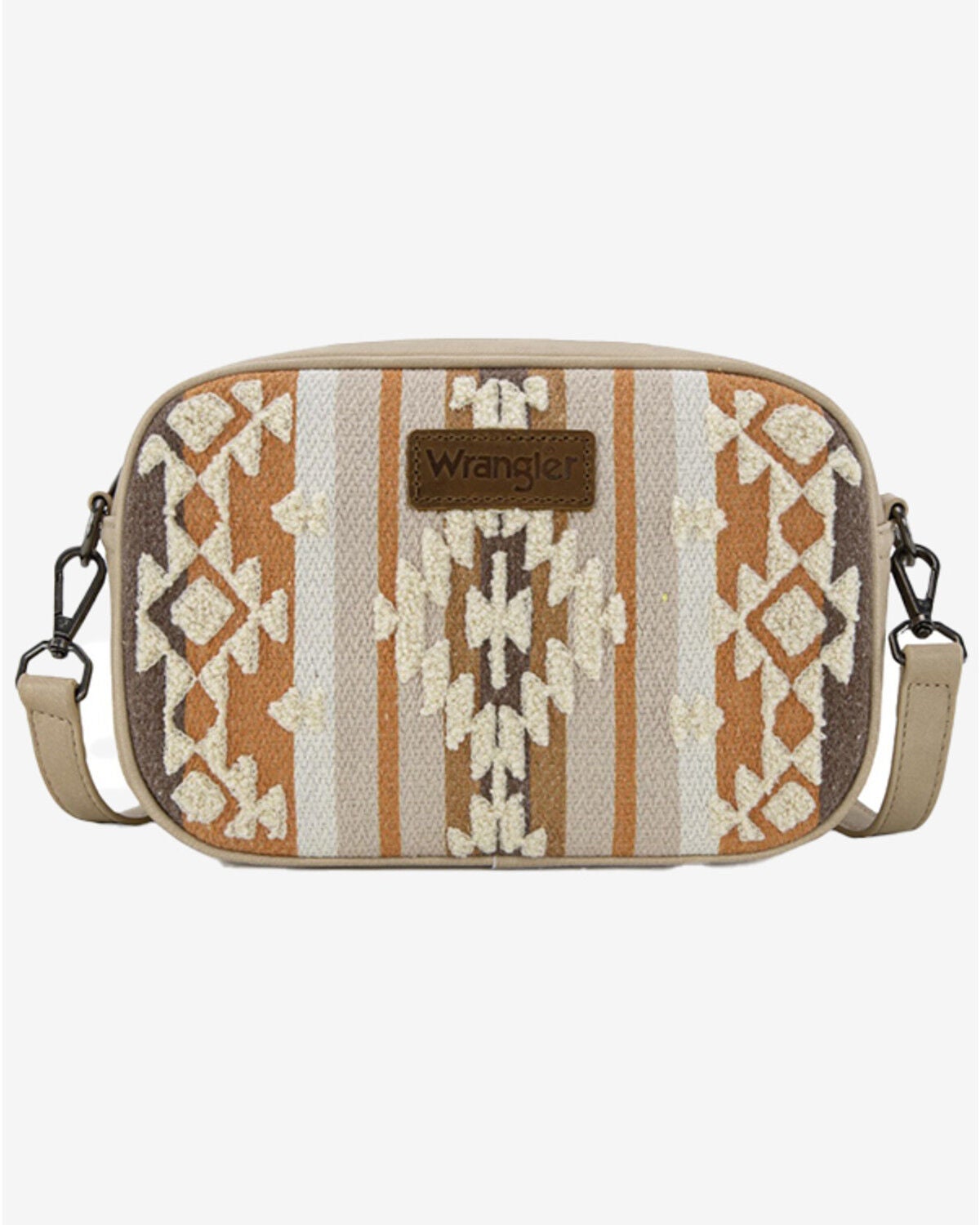 Women's Wrangler Sherpa Southwestern Print Canvas Crossbody Bag