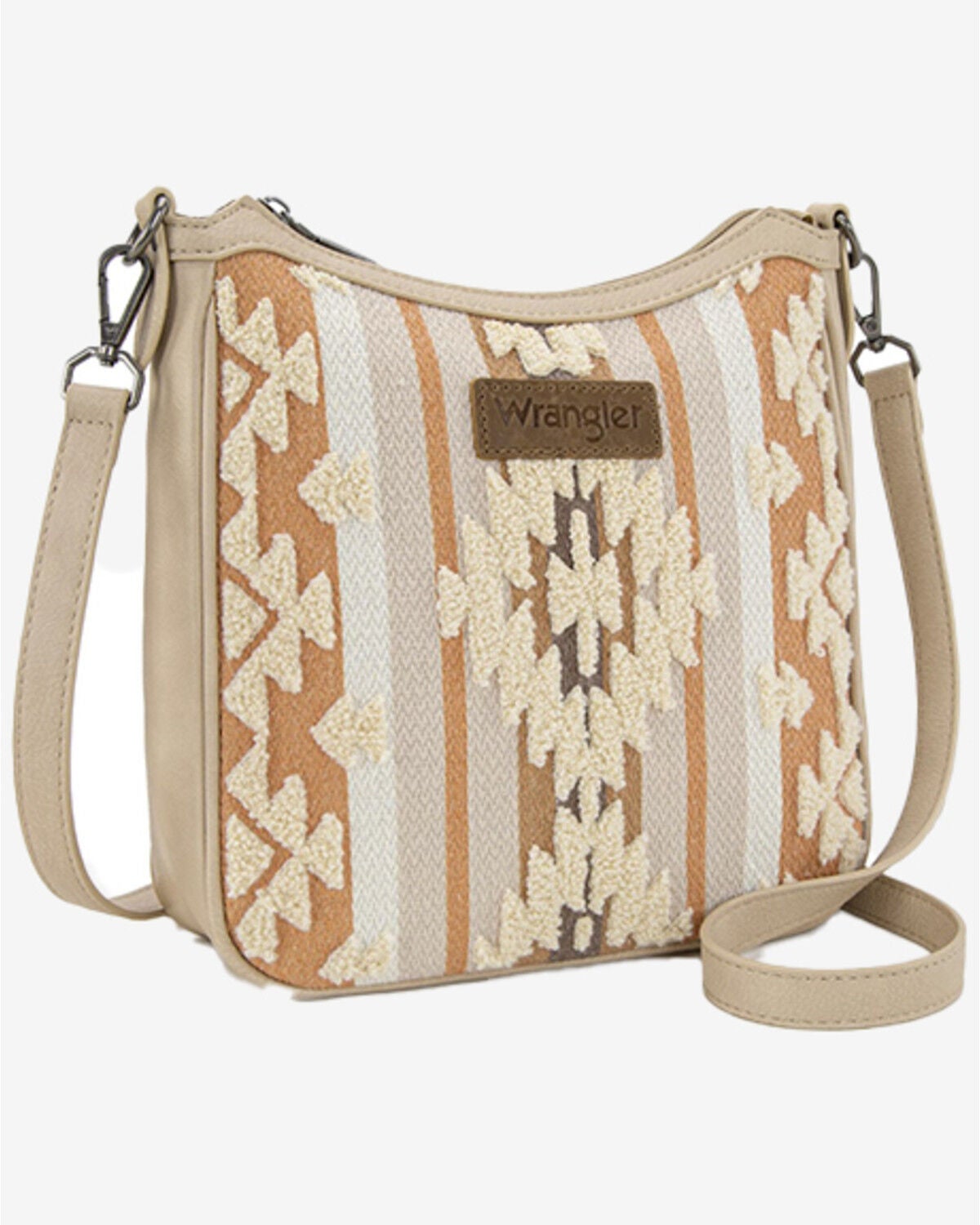 Women's Wrangler Sherpa Southwestern Print Canvas Crossbody Bag