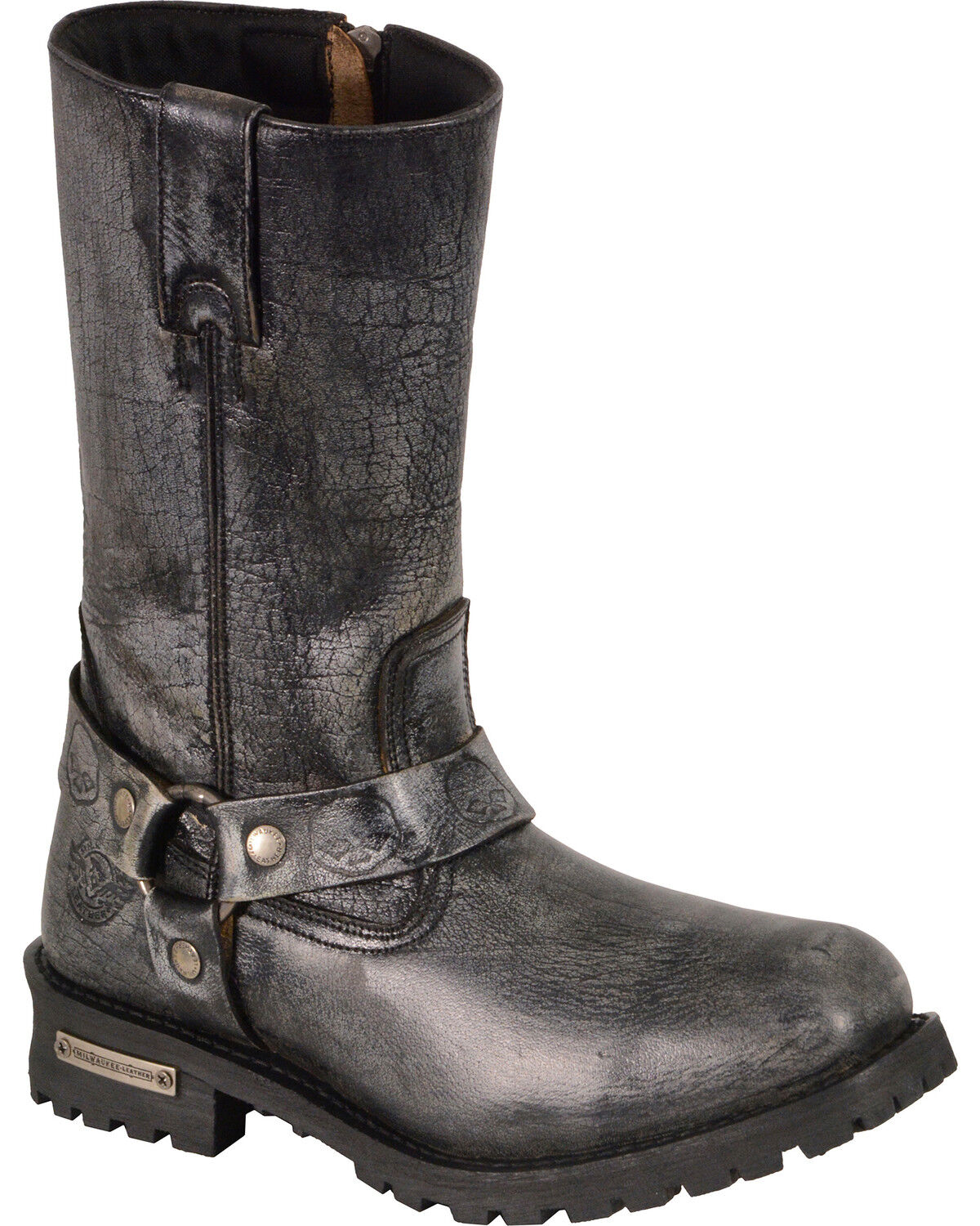 Men's Milwaukee Leather 11" Classic Harness Boots - Square Toe