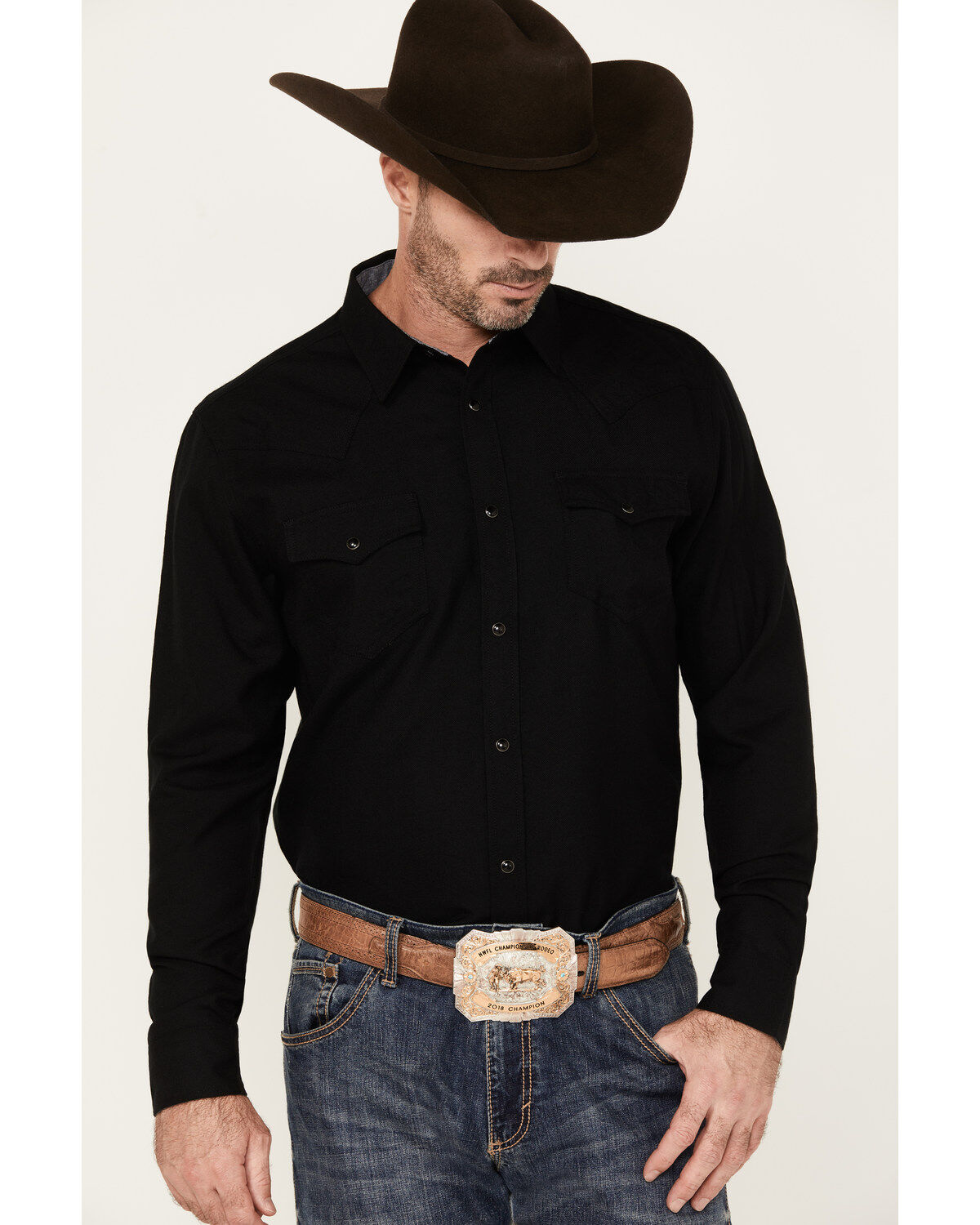 Men's Cody James Wooly Mammoth Solid Long Sleeve Snap Western Shirt