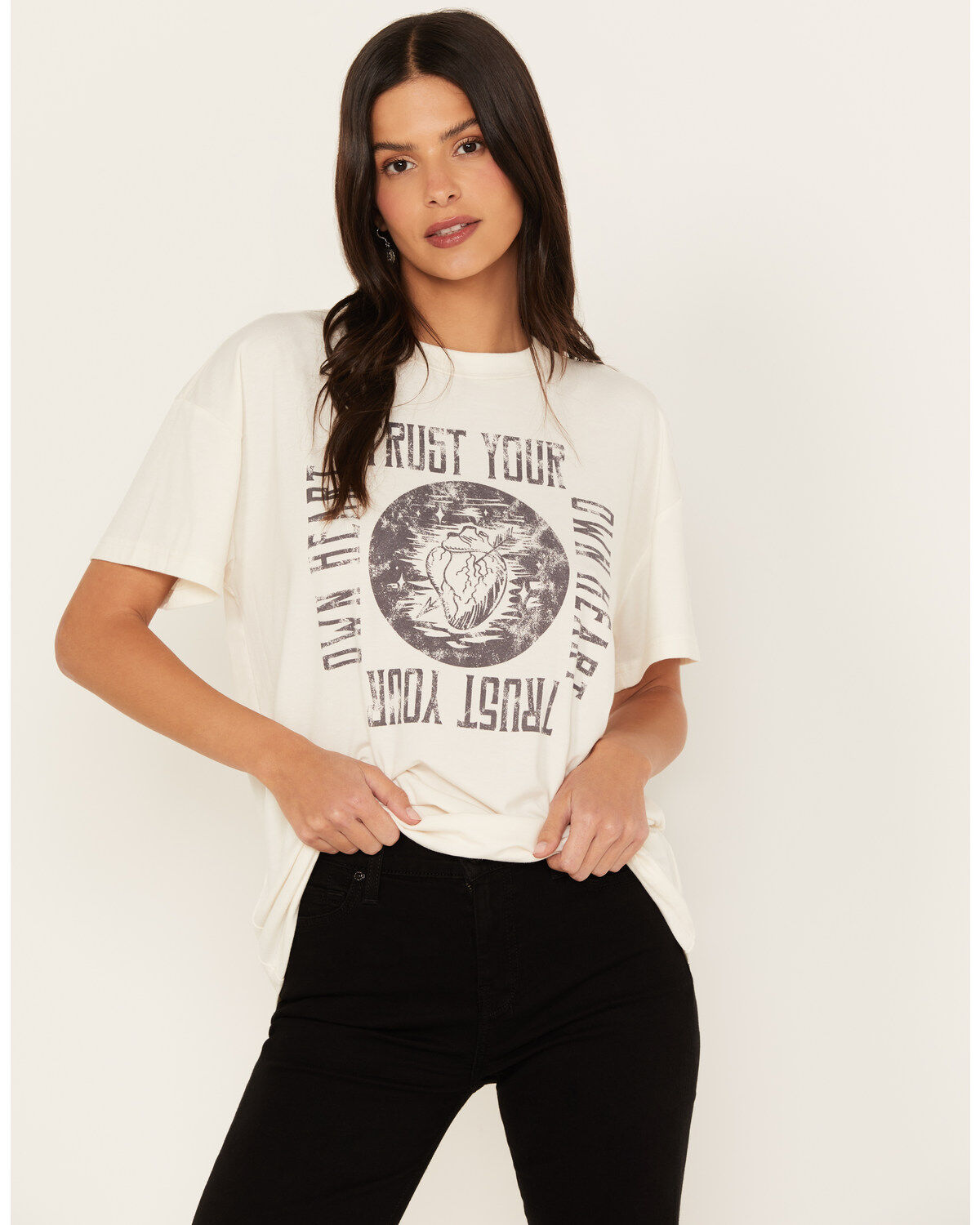 Women's Cleo + Wolf Trust Your Own Heart Oversized Graphic Tee