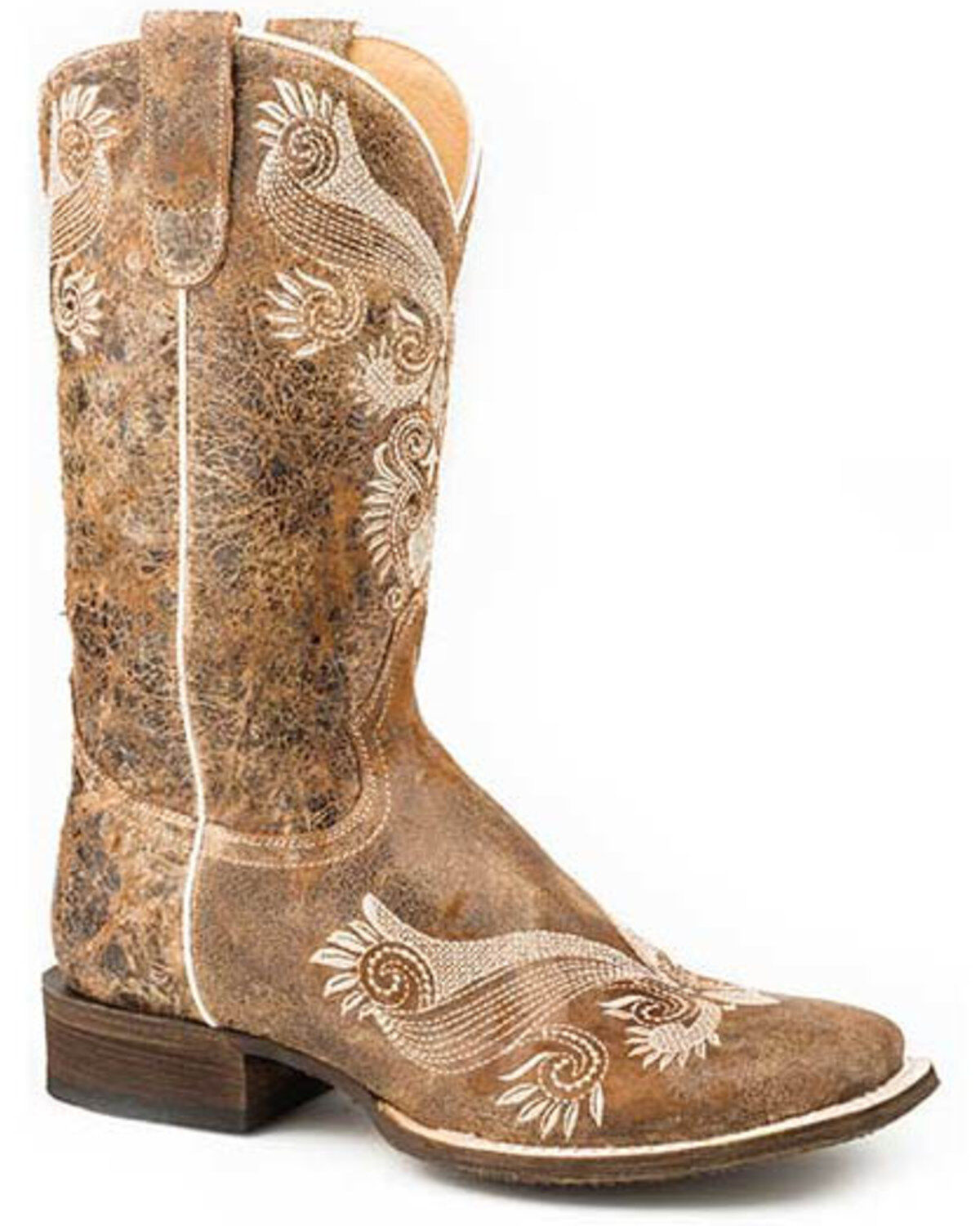 Women's Roper Distressed Brown Western Boots - Square Toe