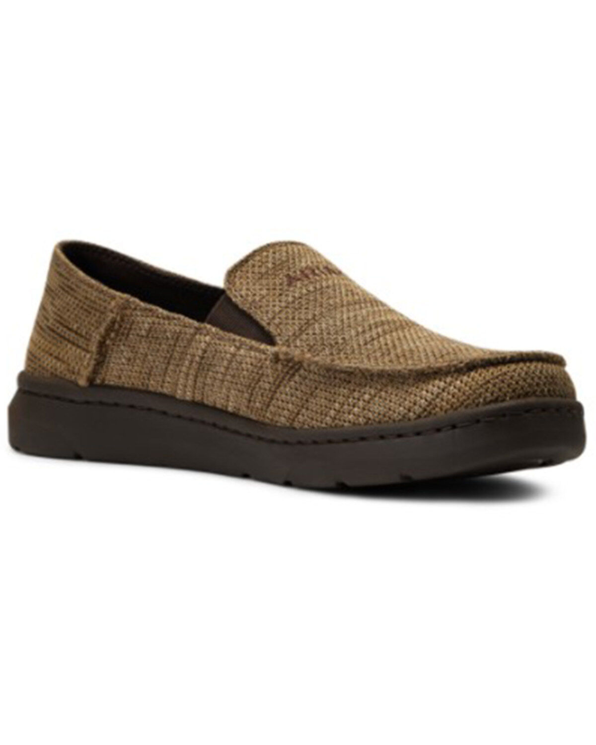 Men's Ariat Heather Tan Hilo 360 Canvas Slip-On Casual Shoe - Moc Toe