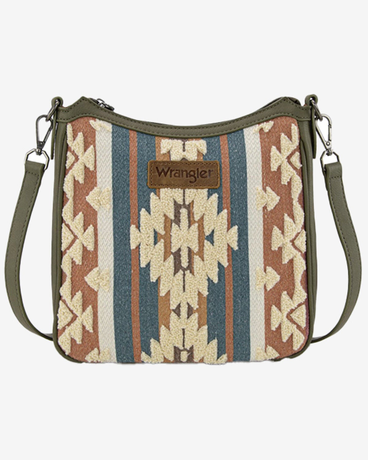 Women's Wrangler Sherpa Southwestern Print Canvas Crossbody Bag