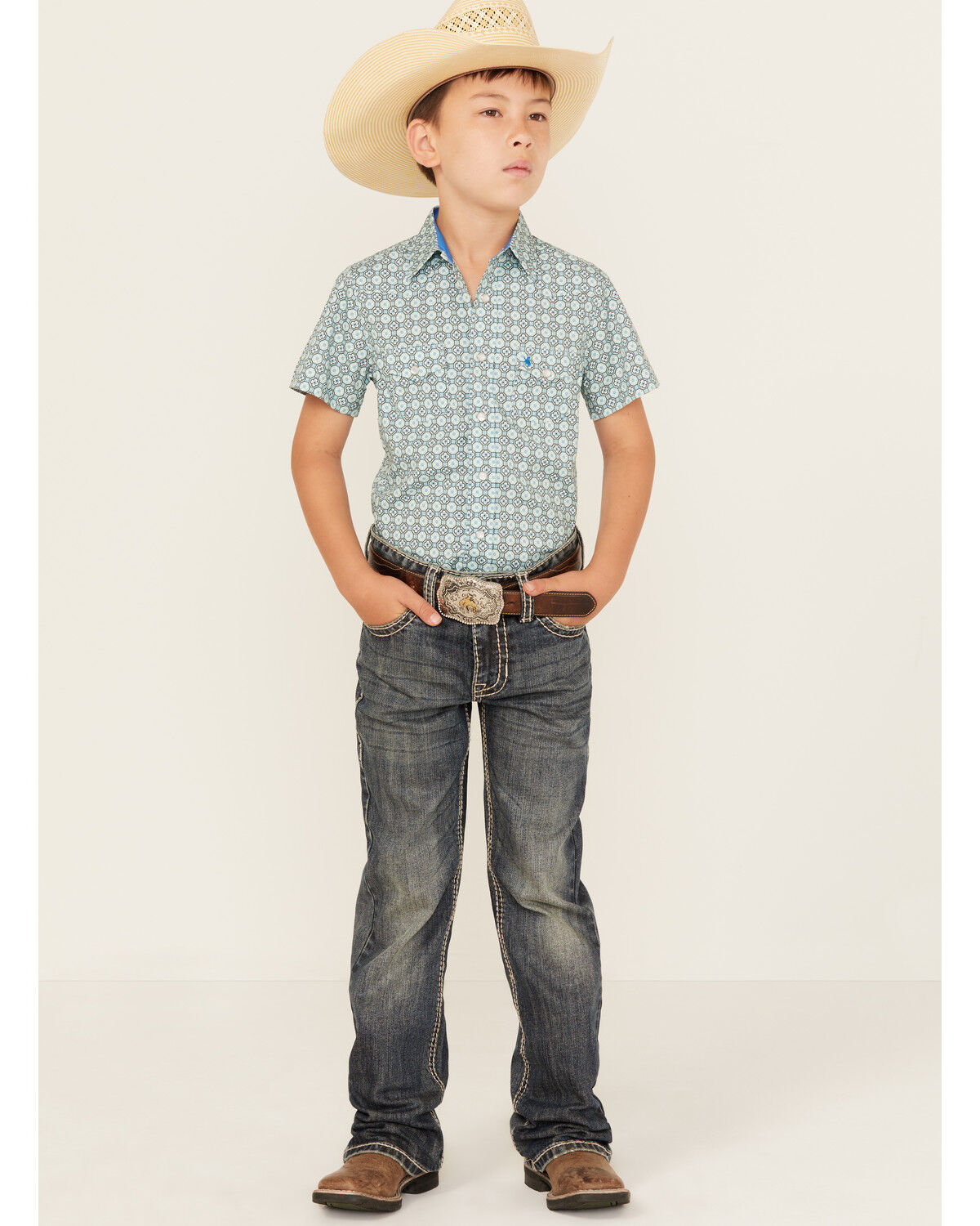 Boys' Rock & Roll Denim Dark Wash Rope Stitch Stretch Bootcut Jeans