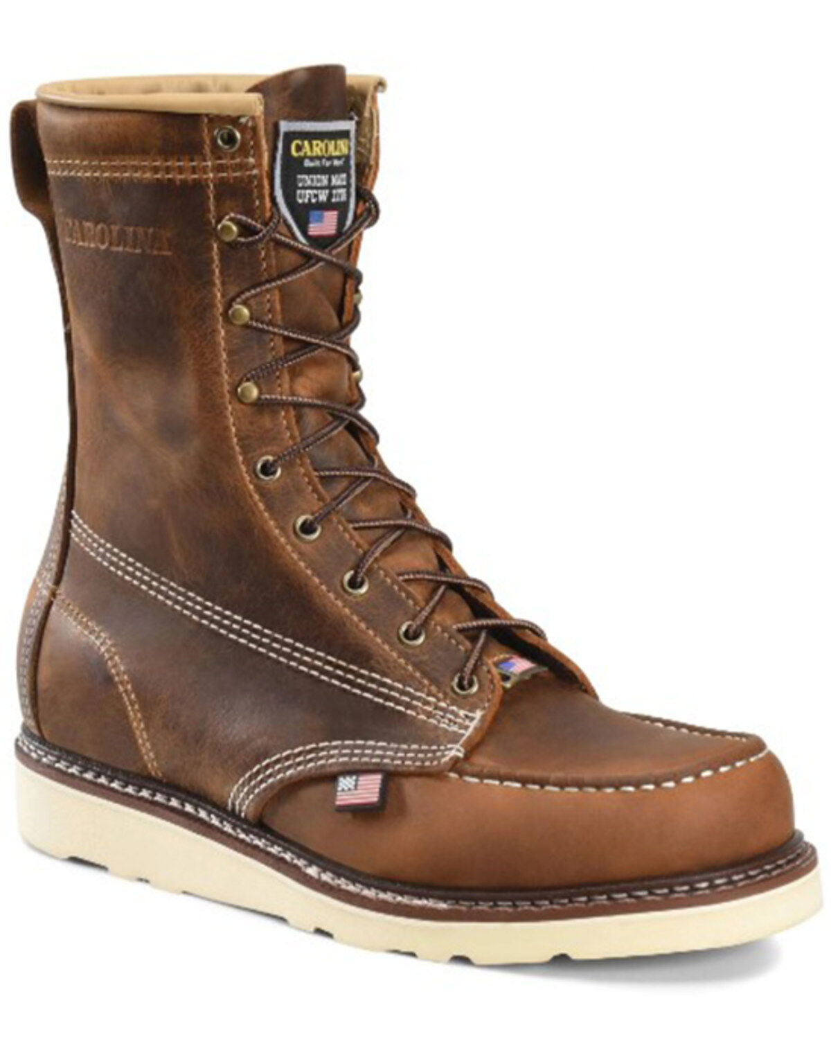 Men's Carolina 8" Lace-Up Work Boots - Moc Toe