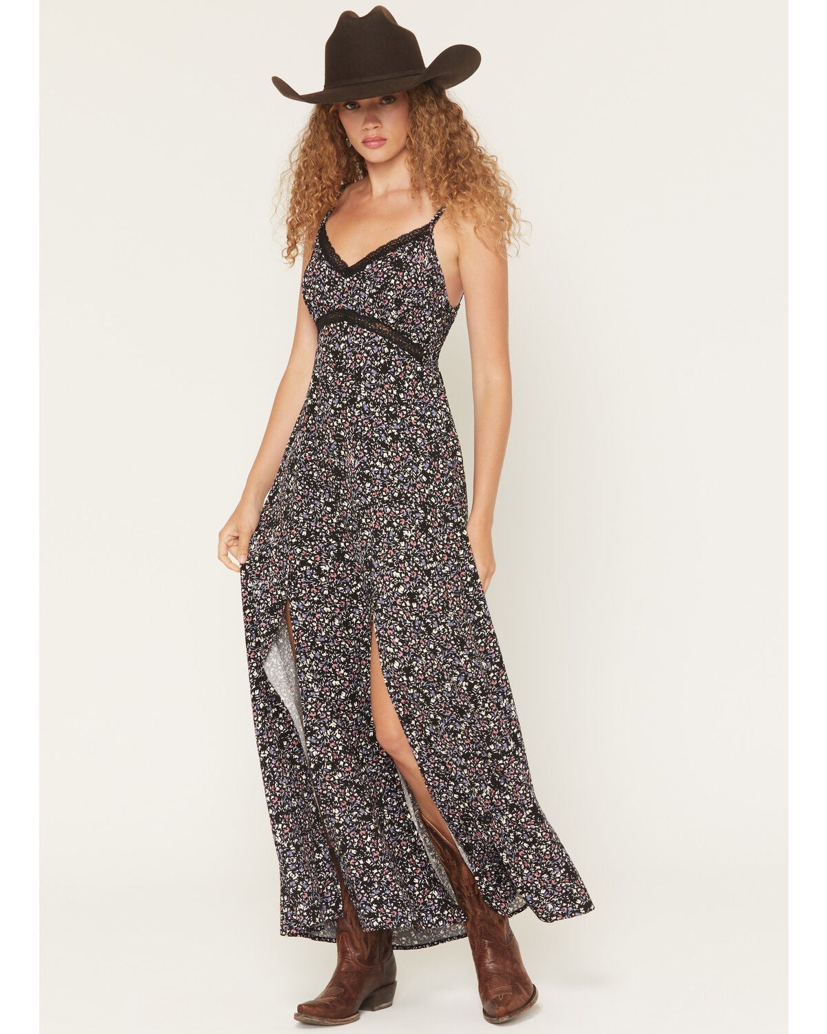 Women's Idyllwind Karah Ditsy Floral Print Sleeveless Maxi Dress