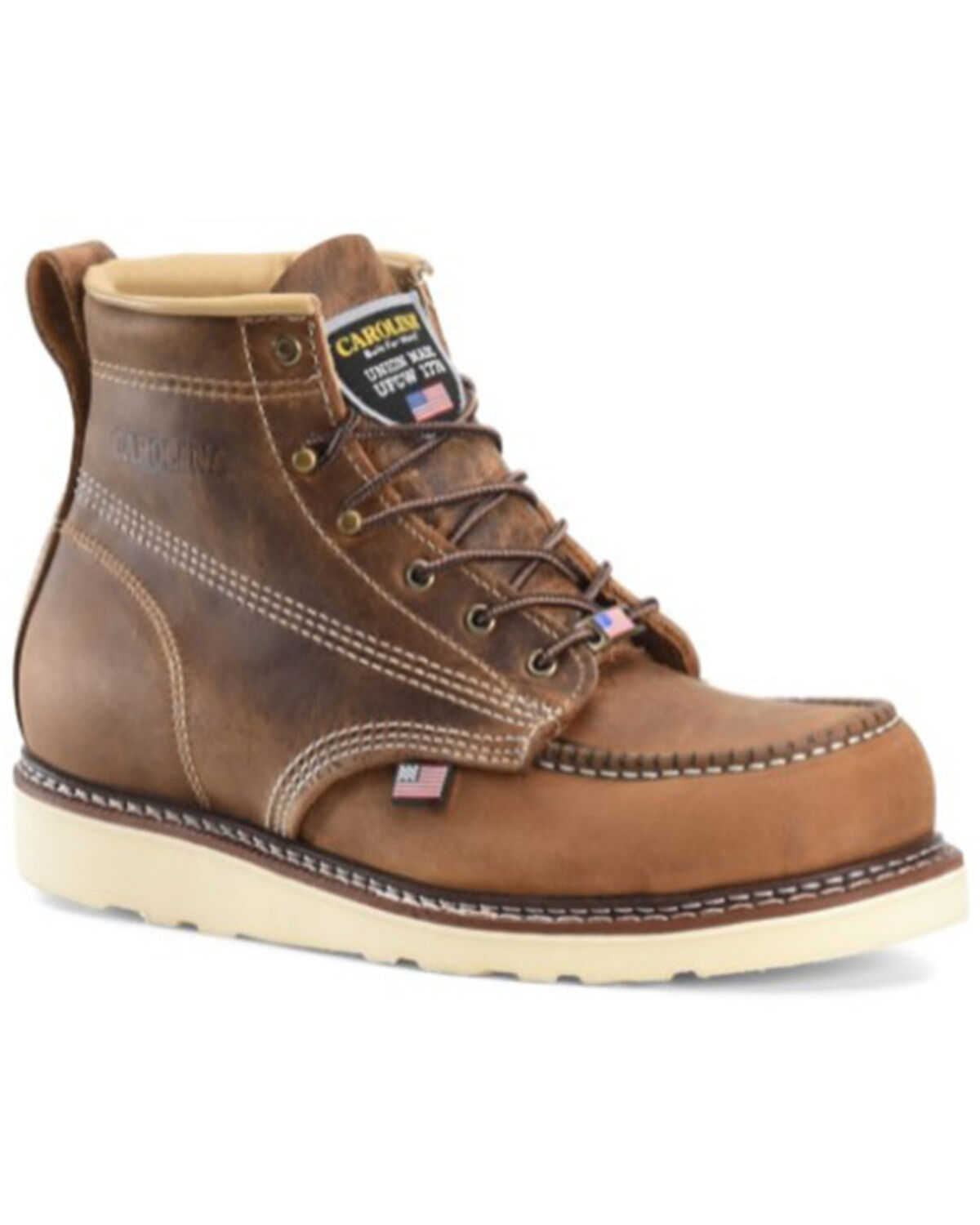 Men's Carolina 6" Domestic AMP USA Wedge Moc Work Boot - Steel Toe