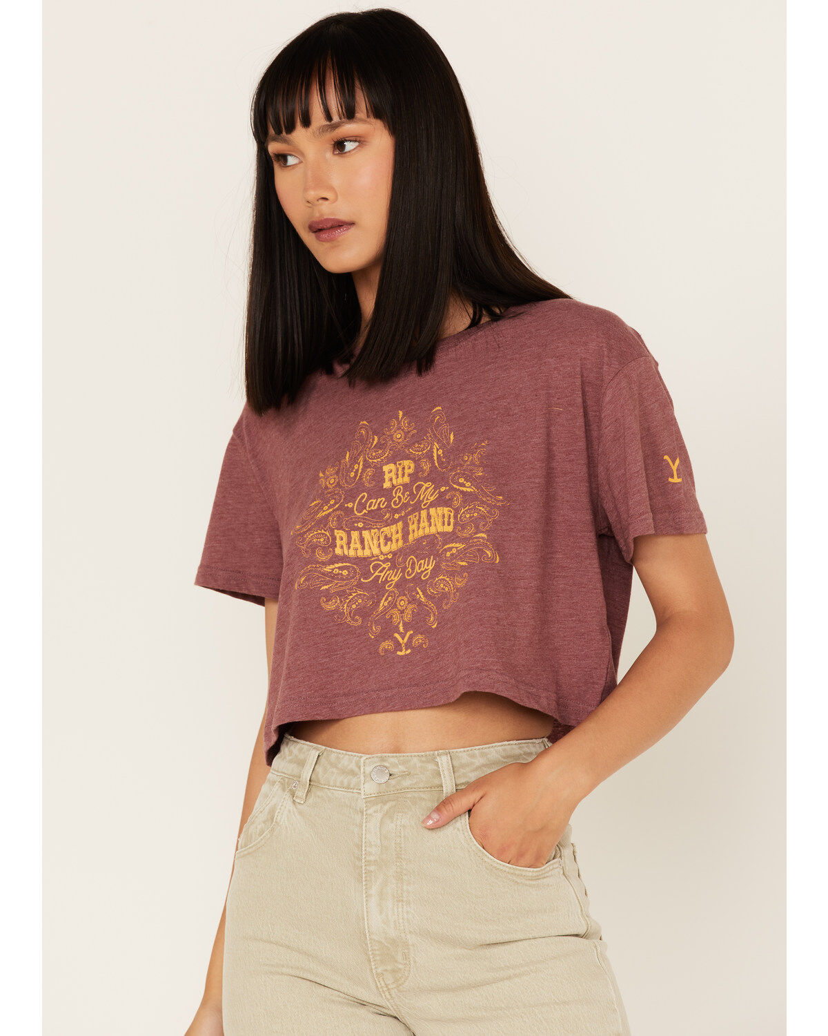 Women's Wrangler x Yellowstone RIP Can Be My Ranch Hand Cropped Graphi