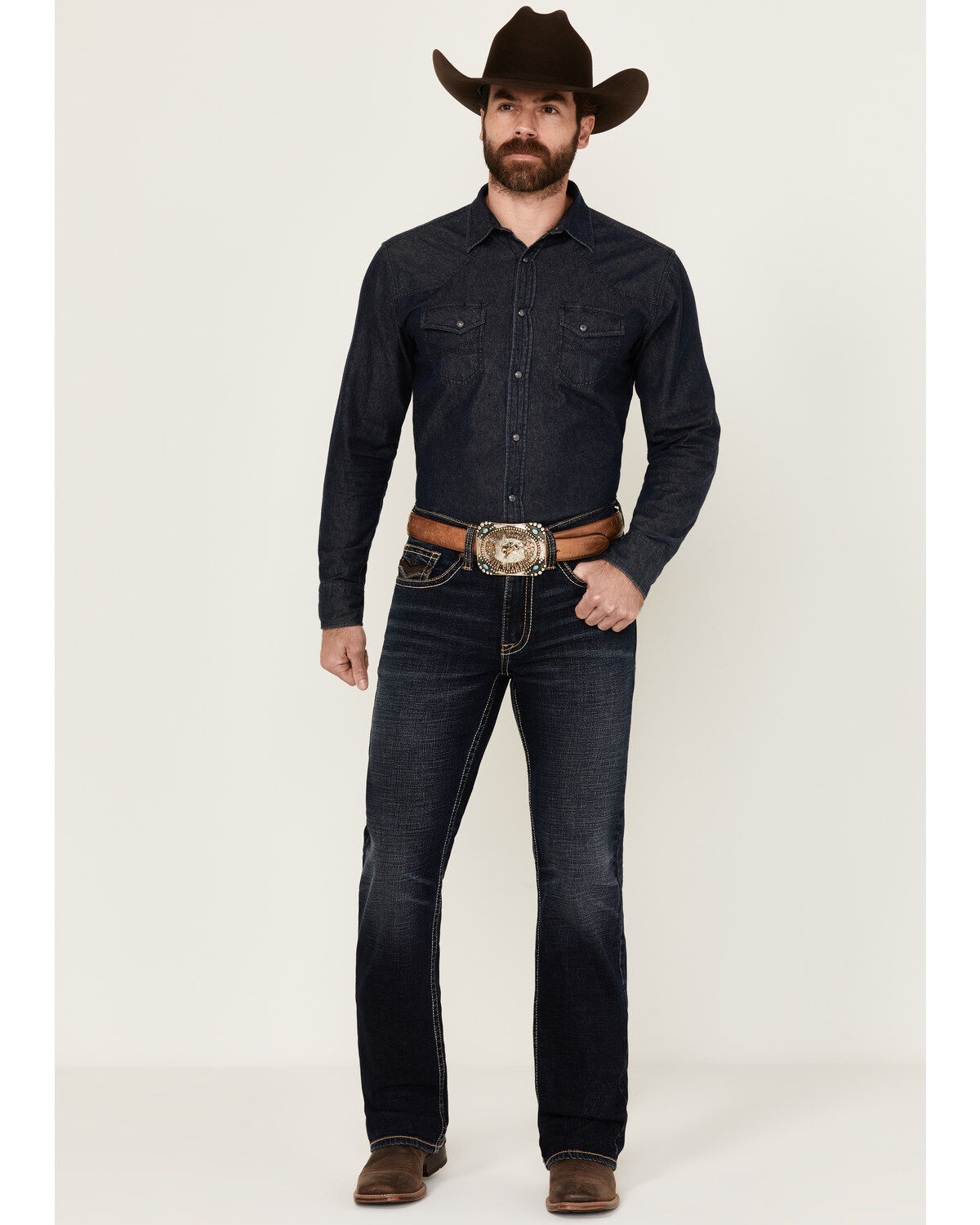 Men's Cody James Night Ranger Dark Wash Slim Bootcut Stretch Denim Jea