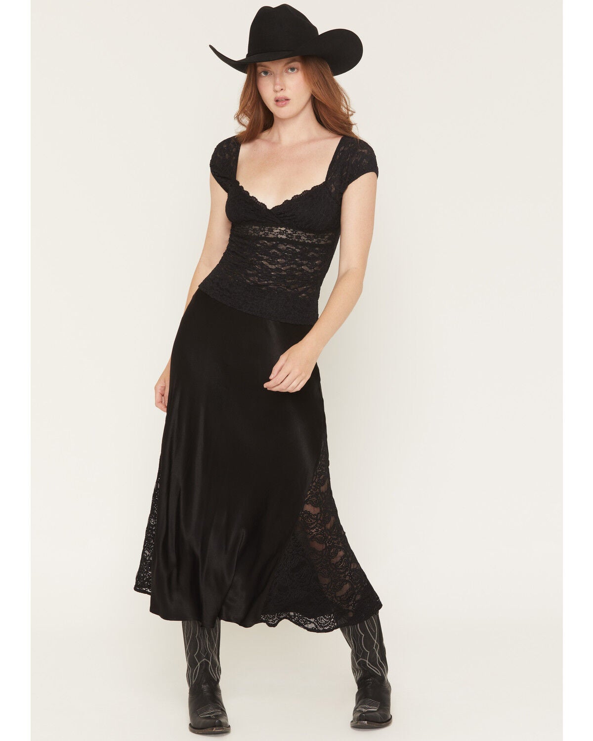 Women's Idyllwind Rita Satin and Lace Midi Skirt