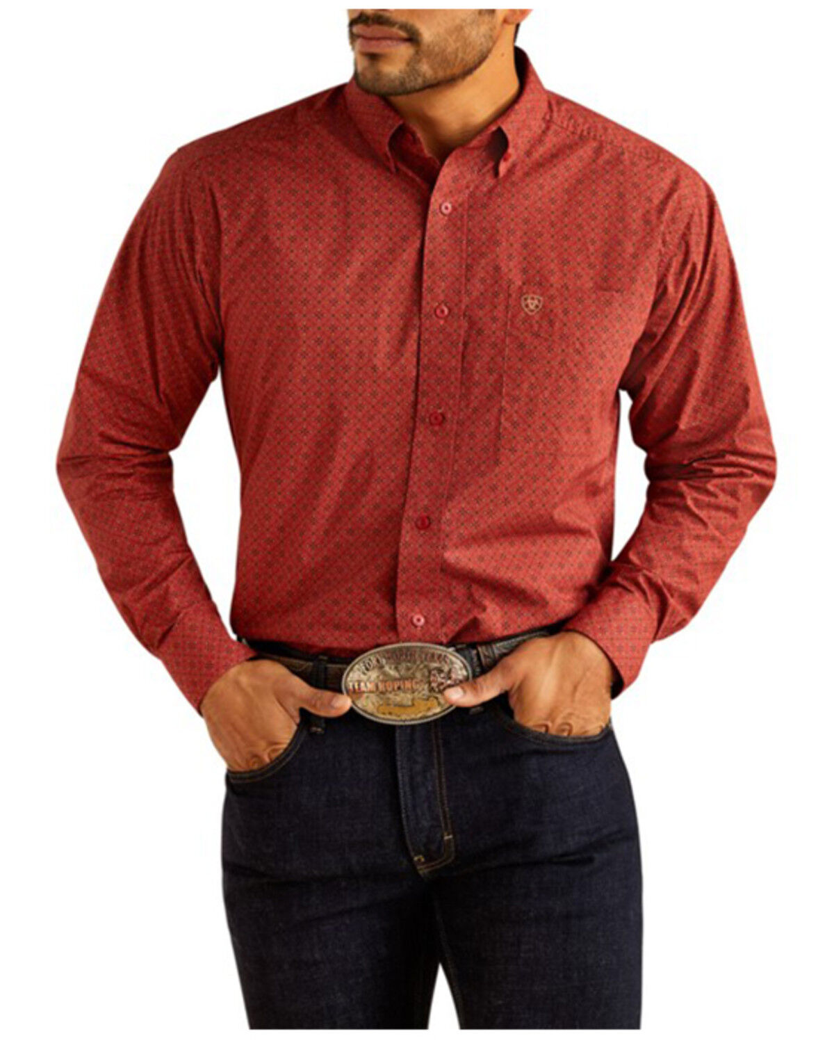 Men's Ariat Sanders Medallion Print Long Sleeve Button-Down Western Sh