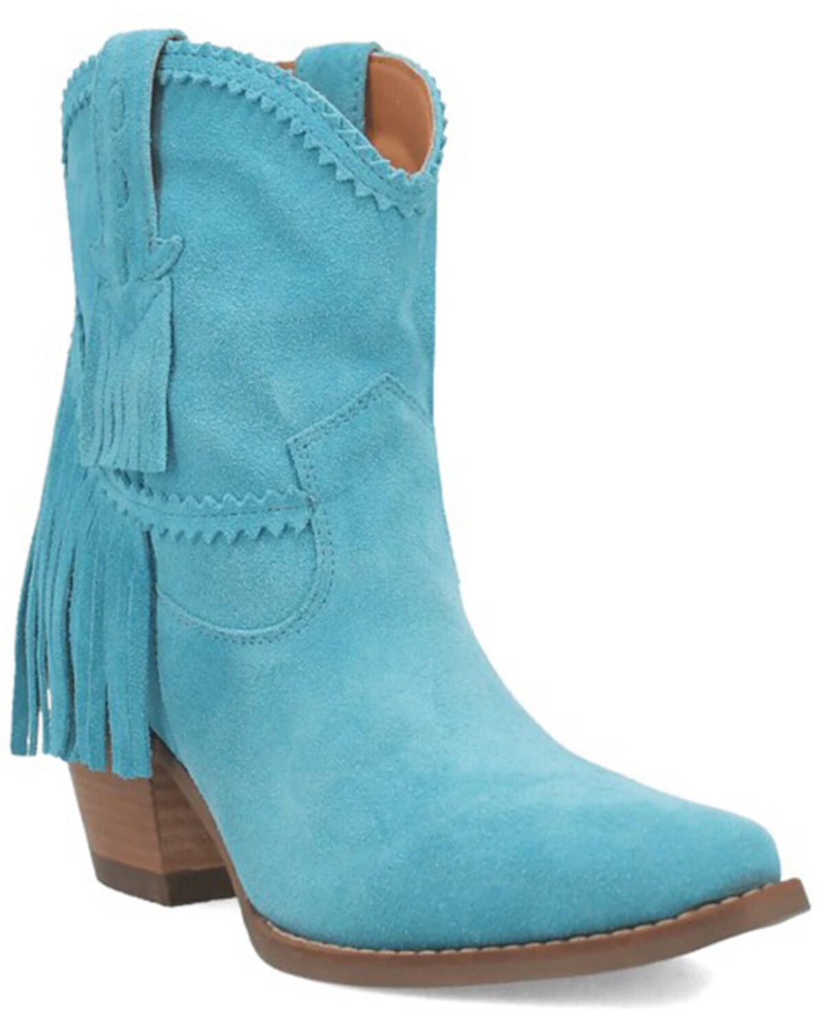 Women's Dingo Fandango Fringe Suede Western Booties - Snip Toe