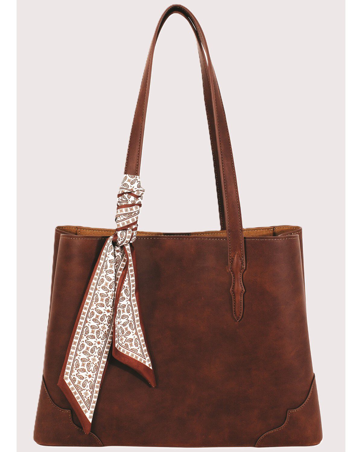 Women's Justin Signature Tote with Paisley Print Scarf