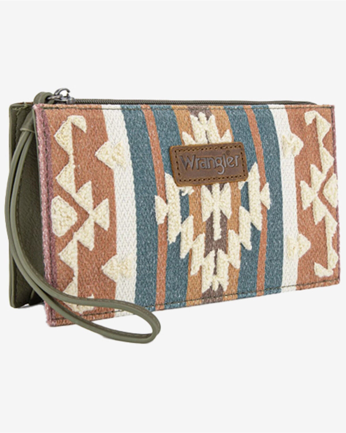 Women's Wrangler Sherpa Southwestern Print Canvas Clutch