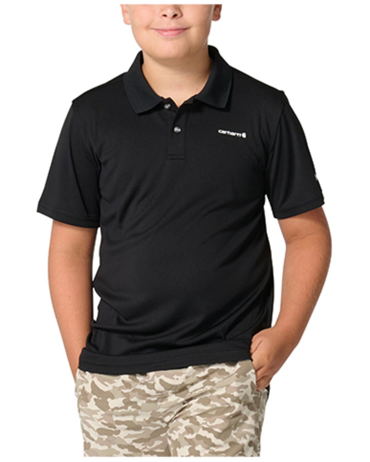 Boys' Carhartt Solid Logo Short Sleeve Polo