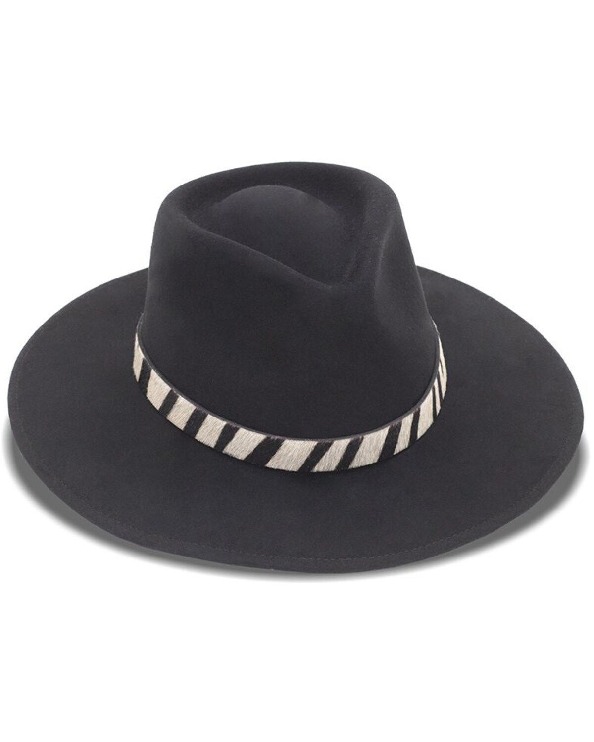 Women's Nikki Beach Zebra Sabi Felt Rancher Hat