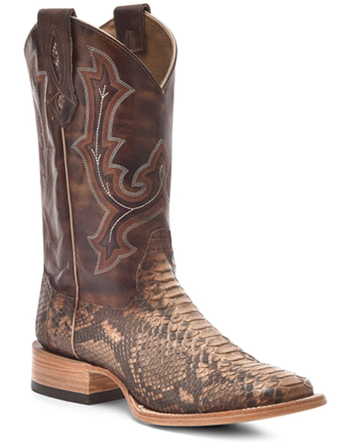 Men's Corral Exotic Python Western Boots - Broad Square Toe