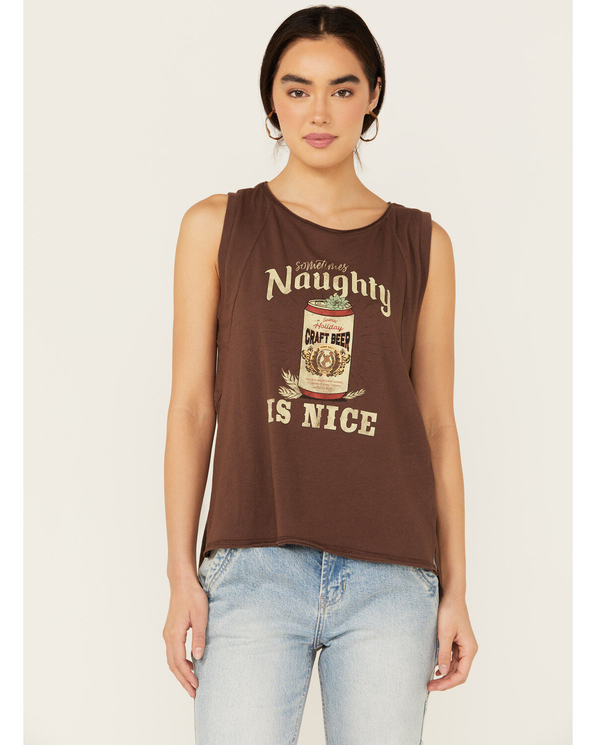 Women's Cleo + Wolf Naughty Is Nice Graphic Tank