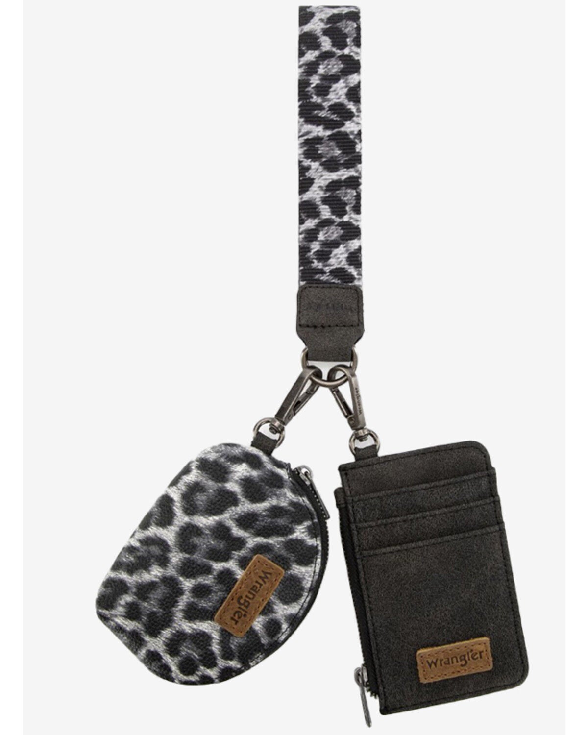 Wrangler Leopard Print Dual Pouch Wristlet