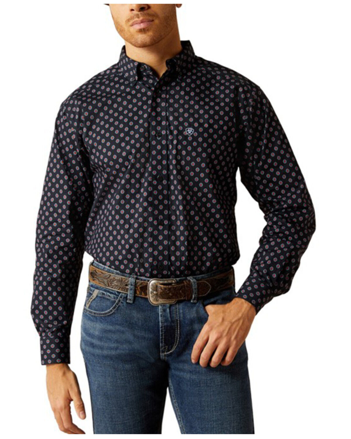 Men's Ariat Taylor Geo Print Long Sleeve Button-Down Western Shirt